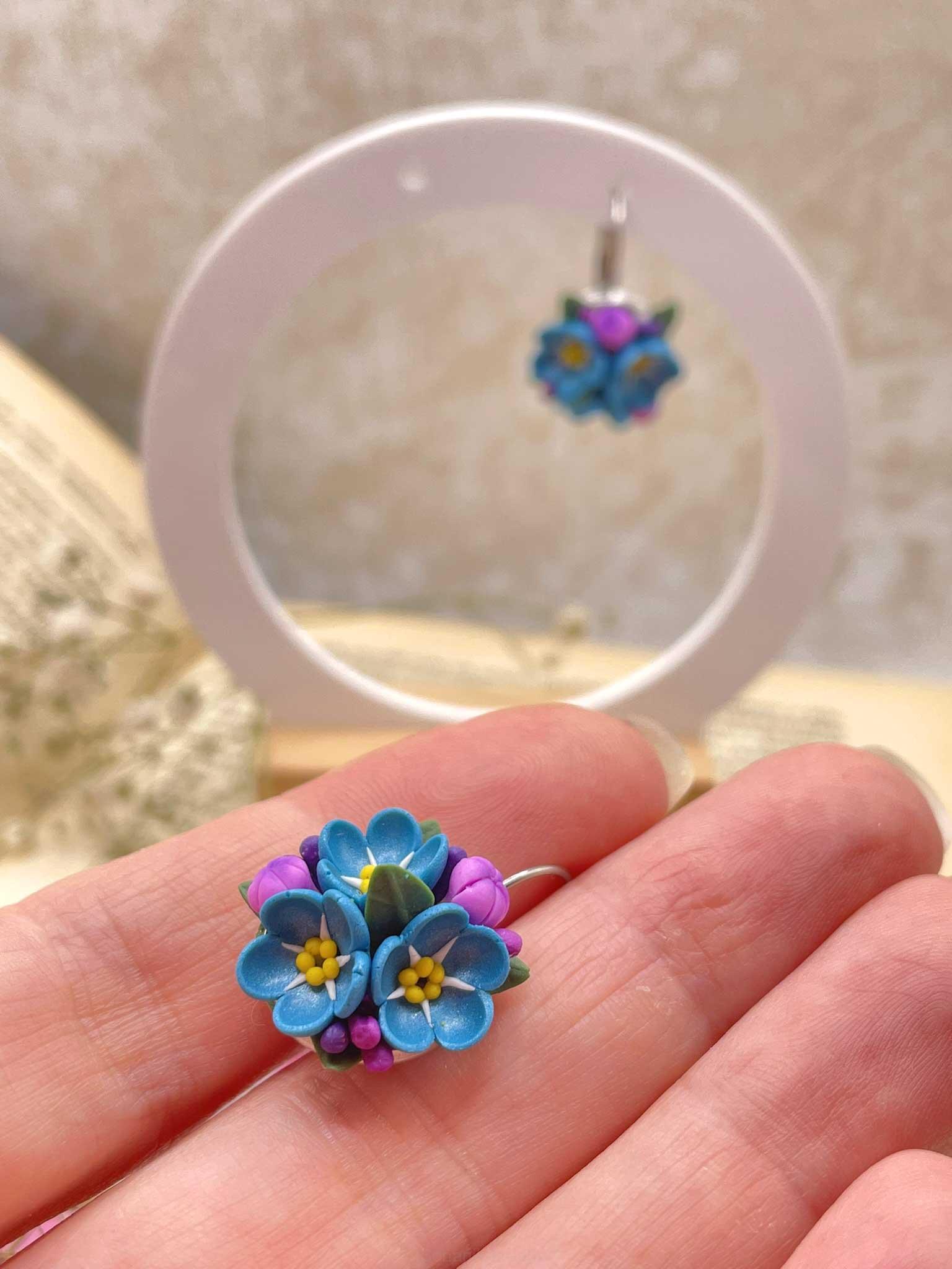 Náušnice Pomněnky kytička