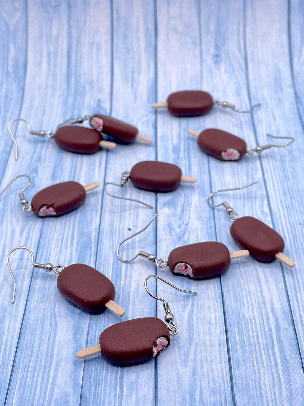 Náušnice jahodové nanuky