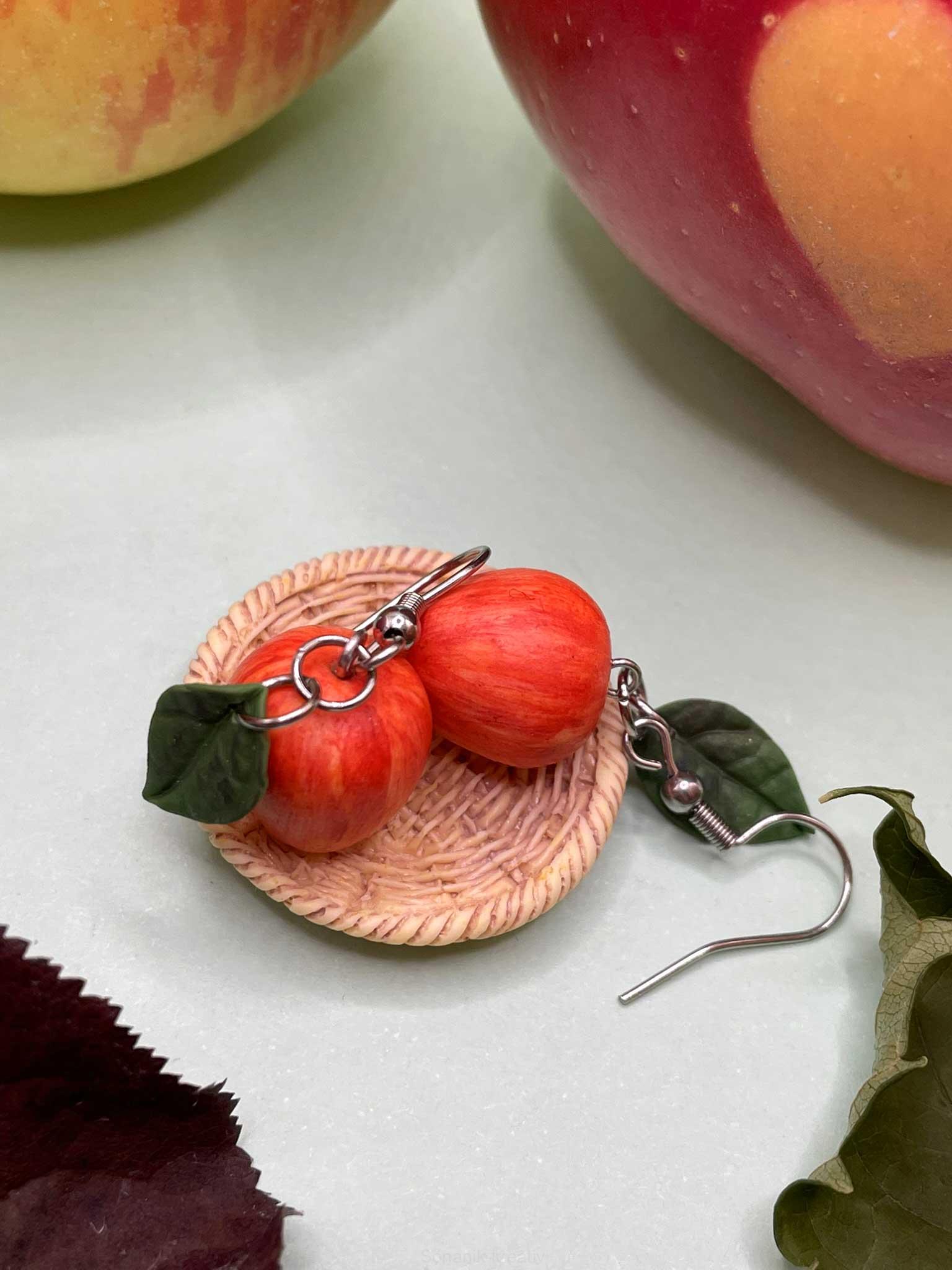 Náušnice Jablka červená