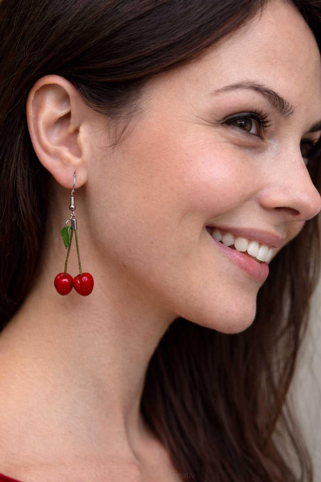 Náušnice visací třešně 