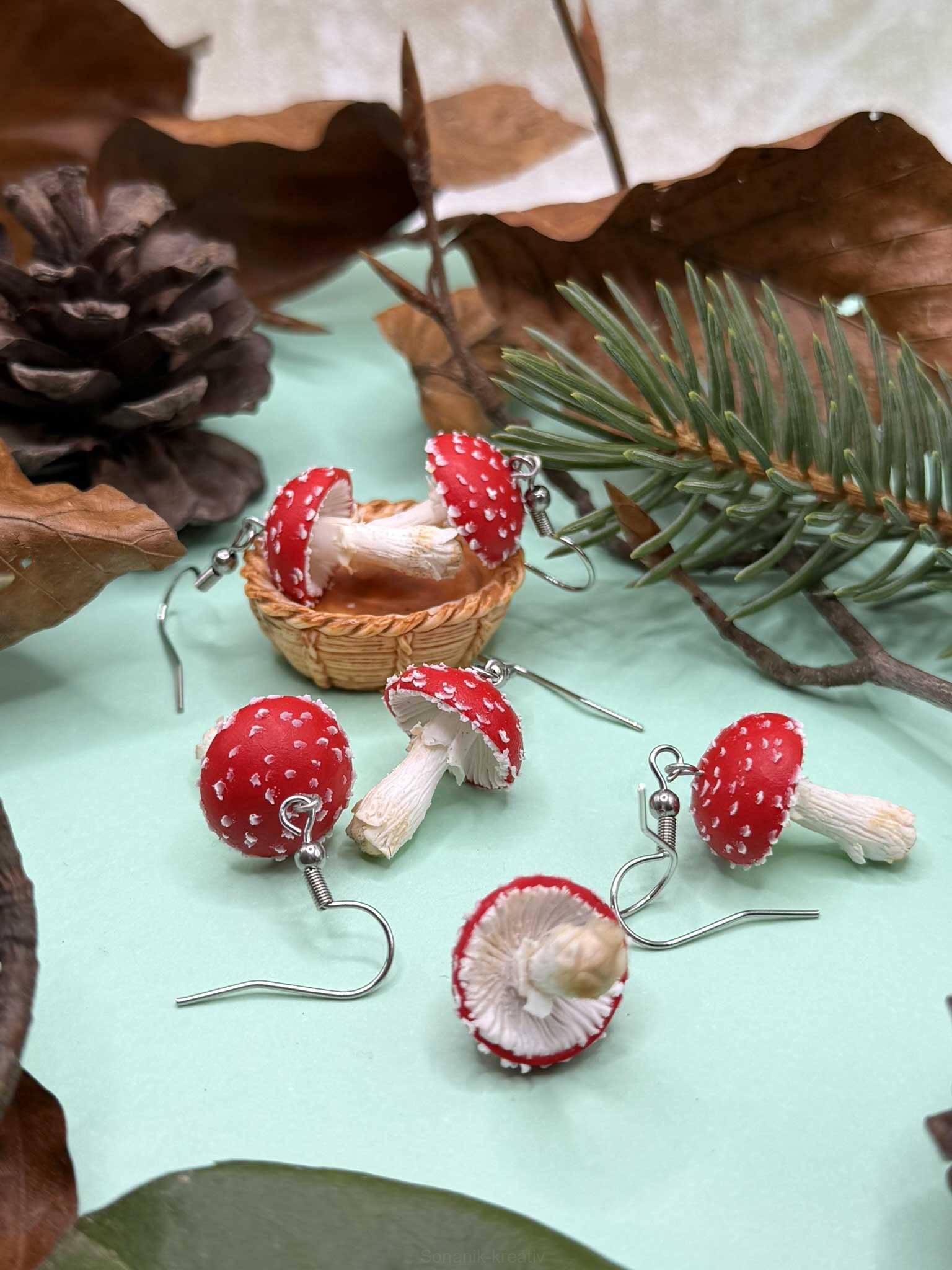 Náušnice Muchomůrky