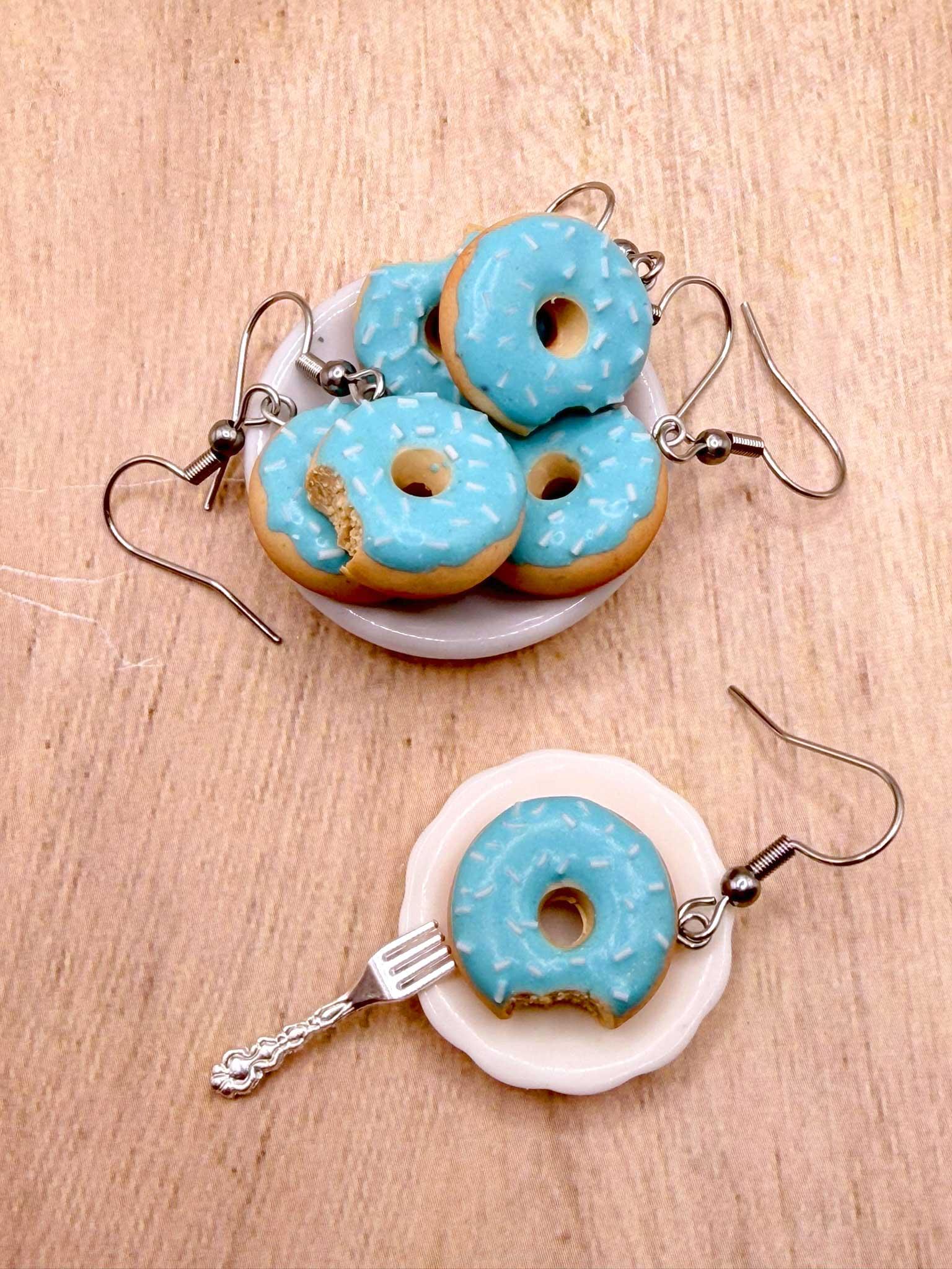 Náušnice Tyrkysové donuty visací