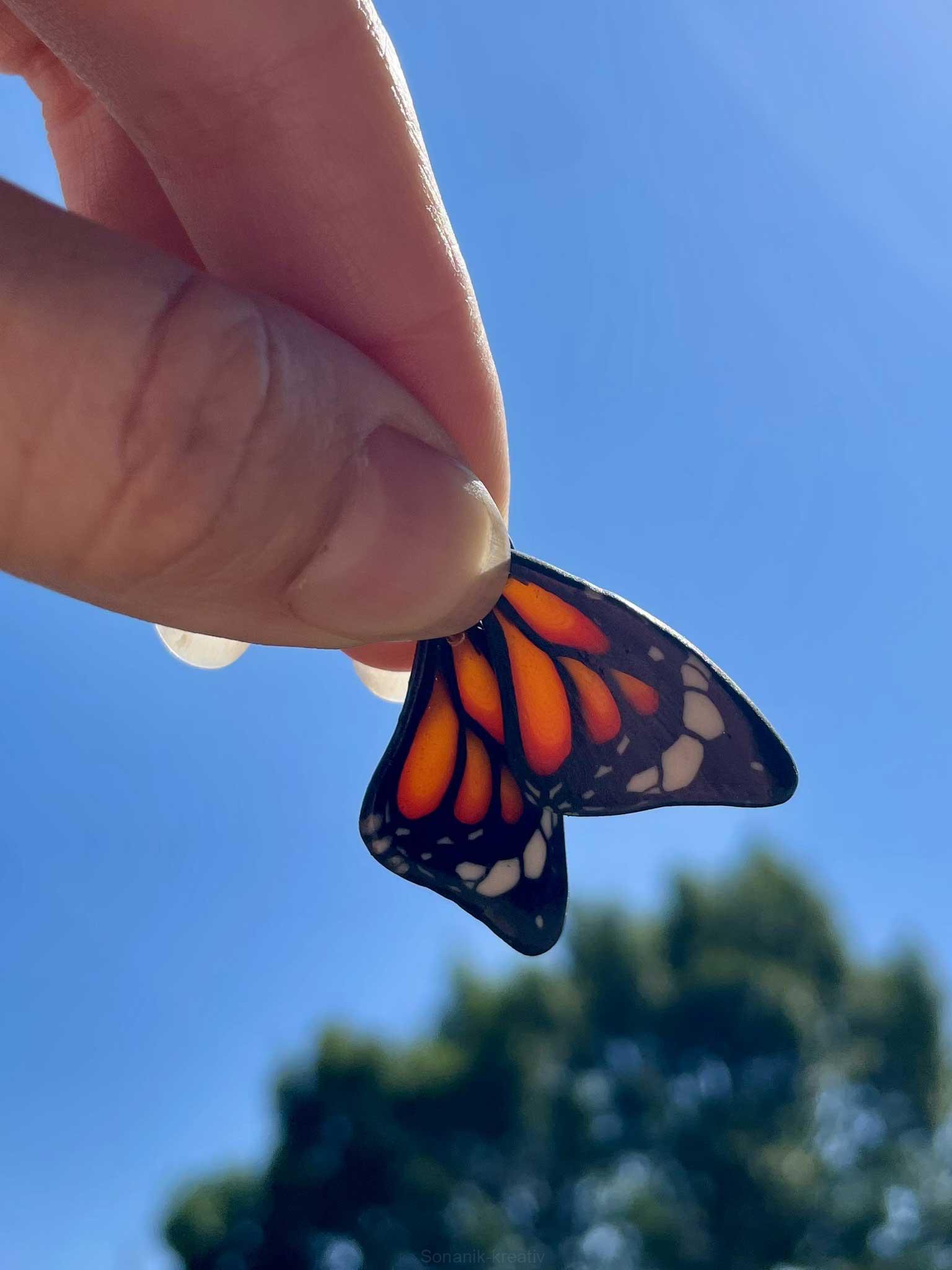 Náušnice Motýlí křídla - Monarcha
