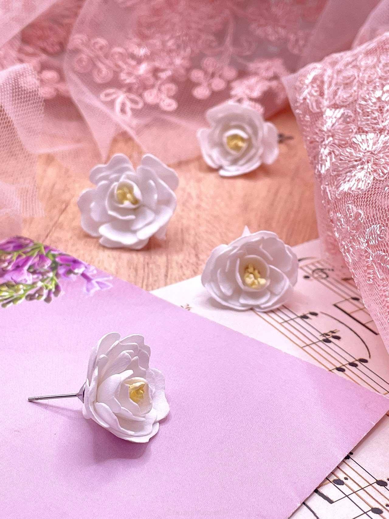 Náušnice Růžové květy - puzety