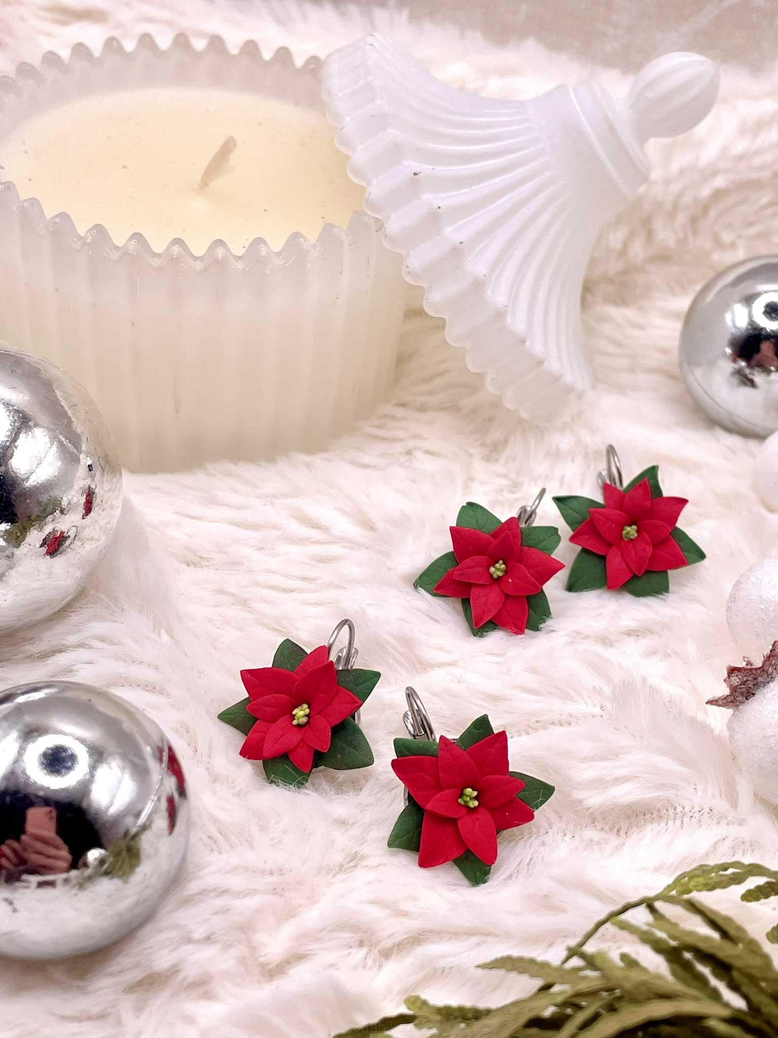 Náušnice Vánoční hvězdy visací