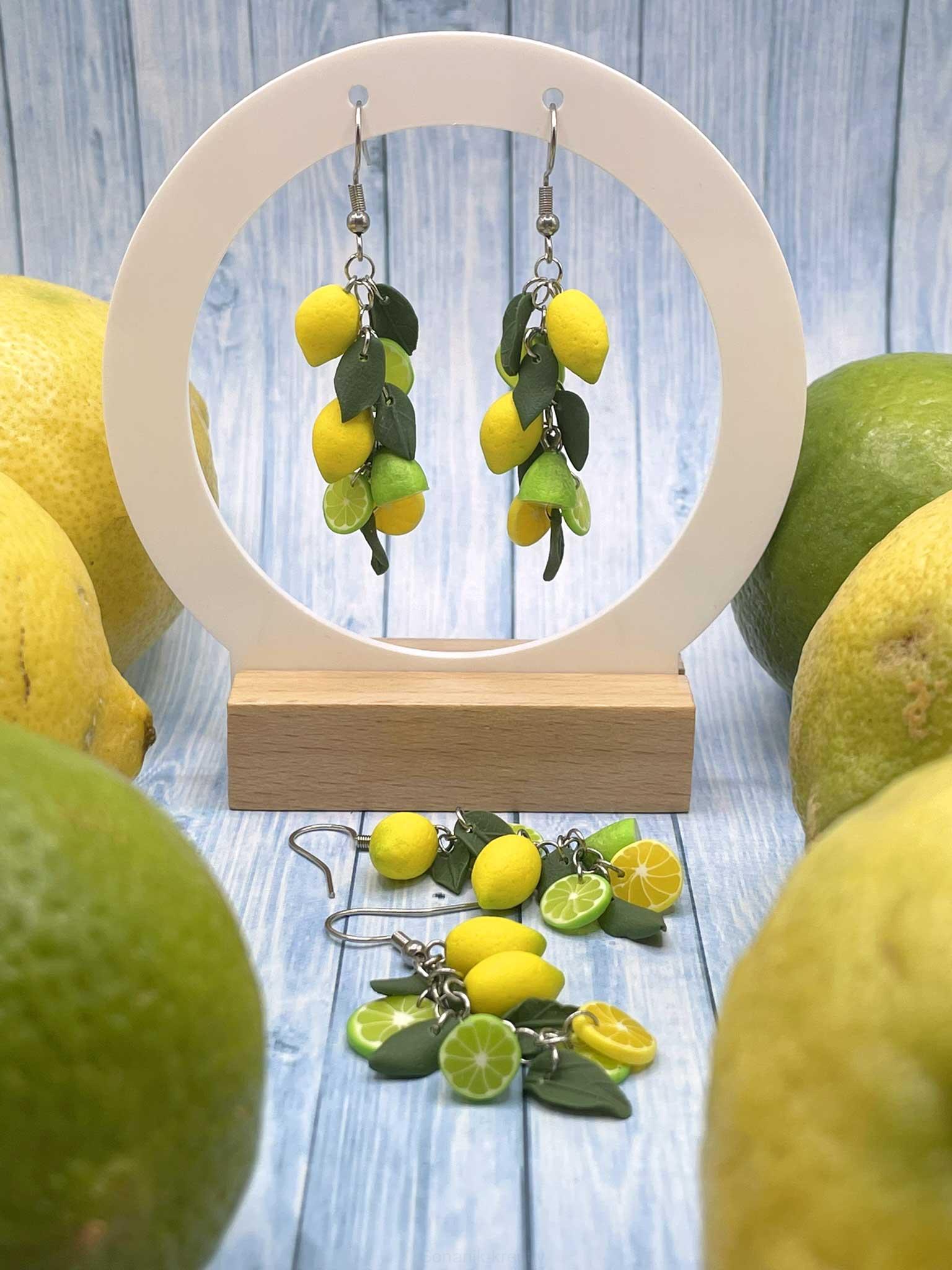 Náušnice citrony a limety