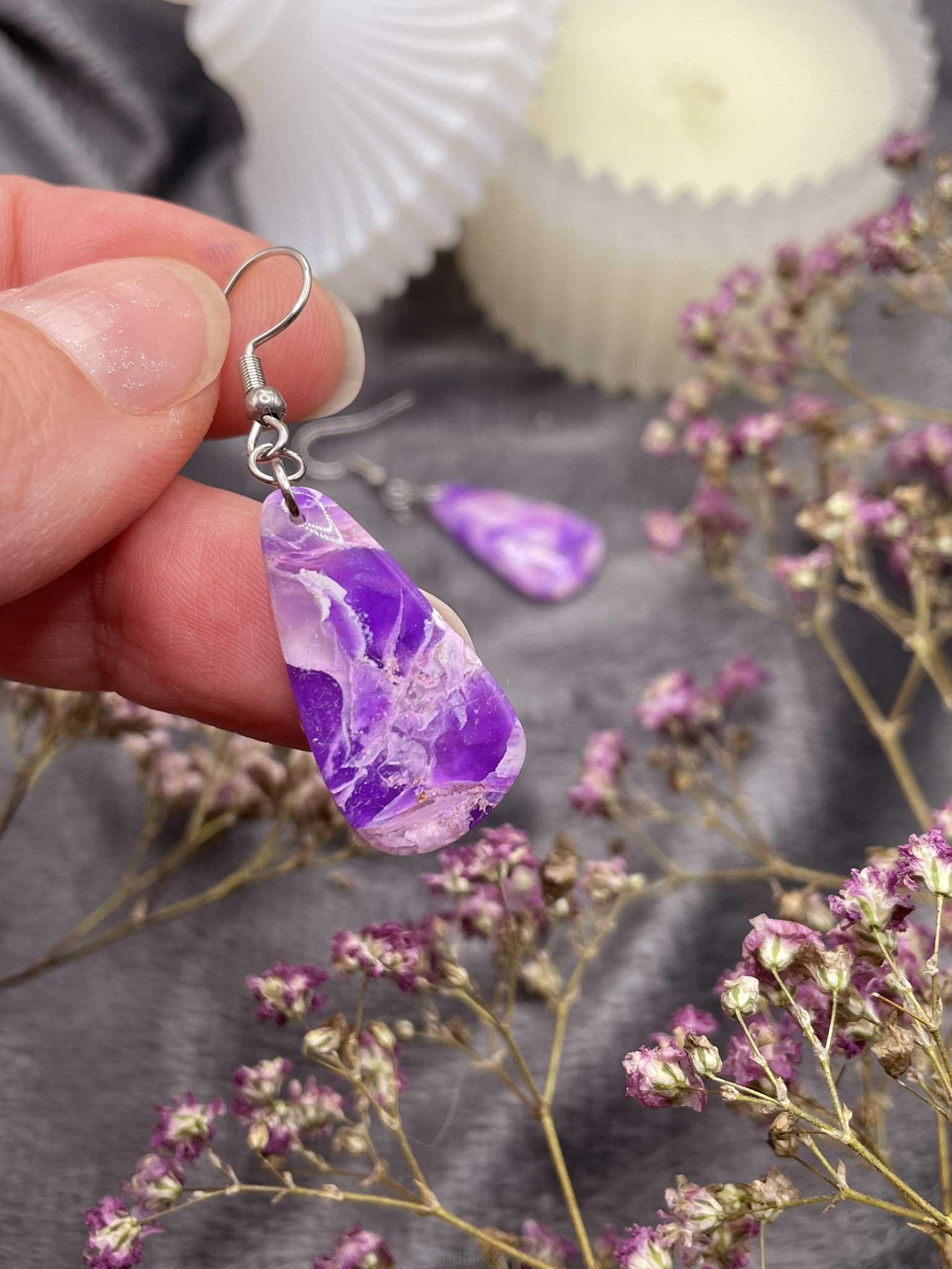 Náušnice Ametystová mlha