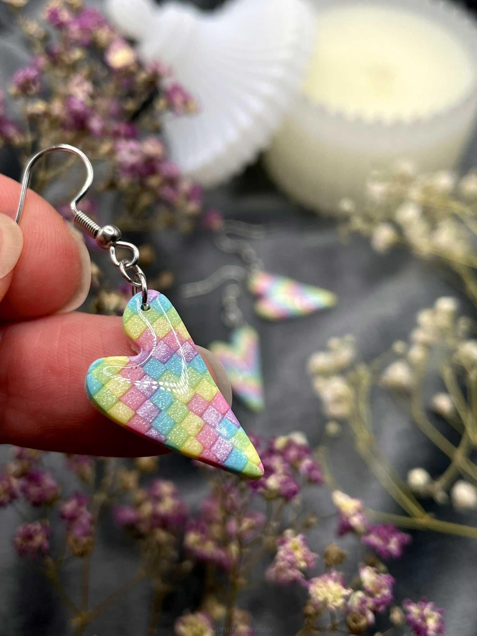 Náušnice Nepravidelné srdce visací