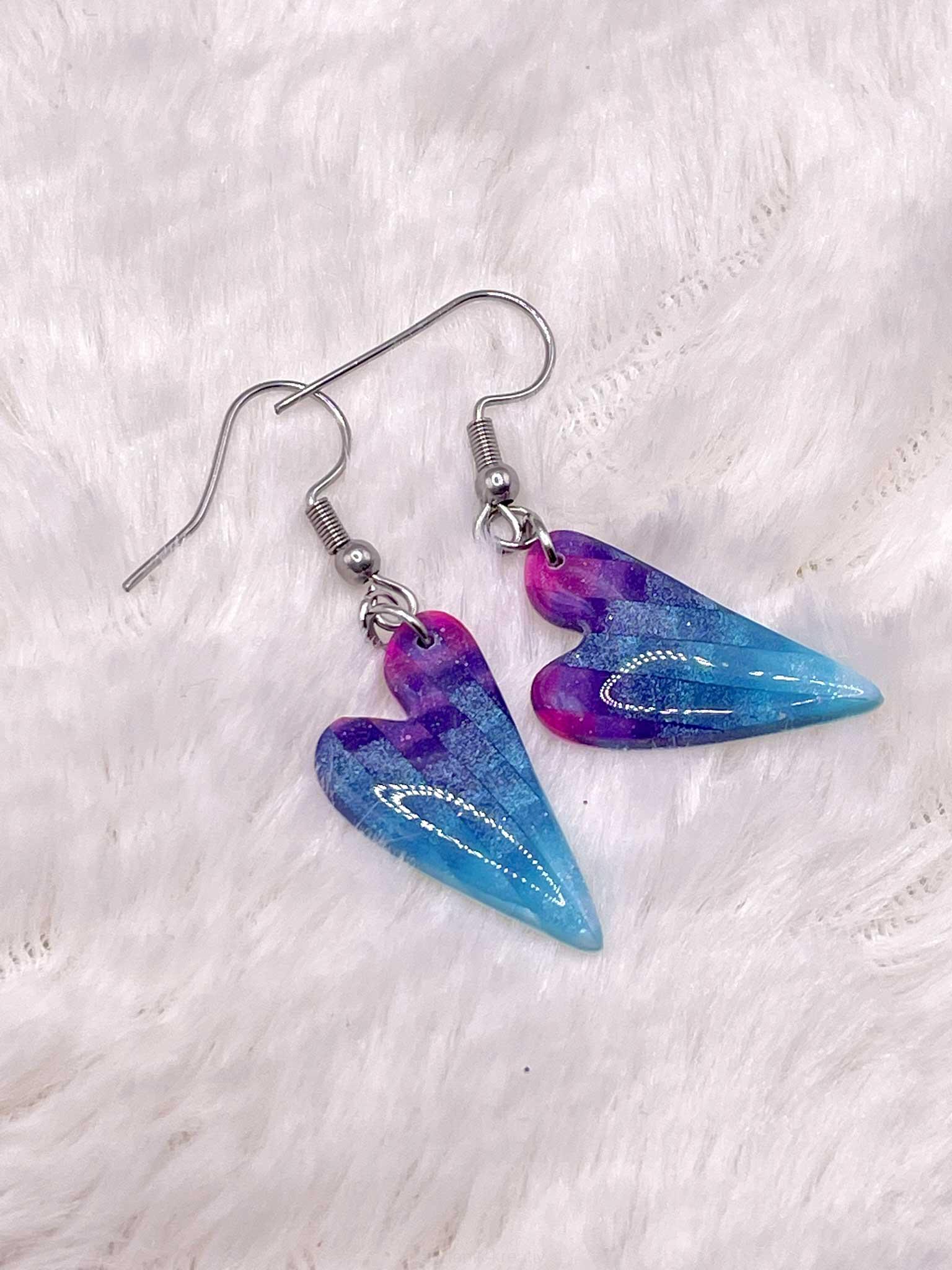 Náušnice Nepravidelné srdce visací