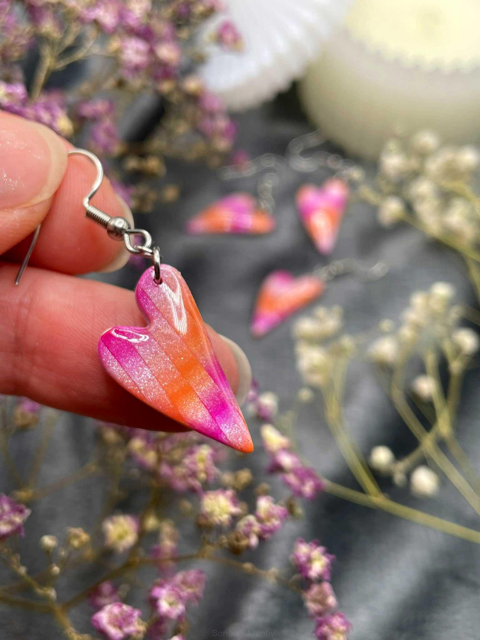 Náušnice Nepravidelné srdce visací