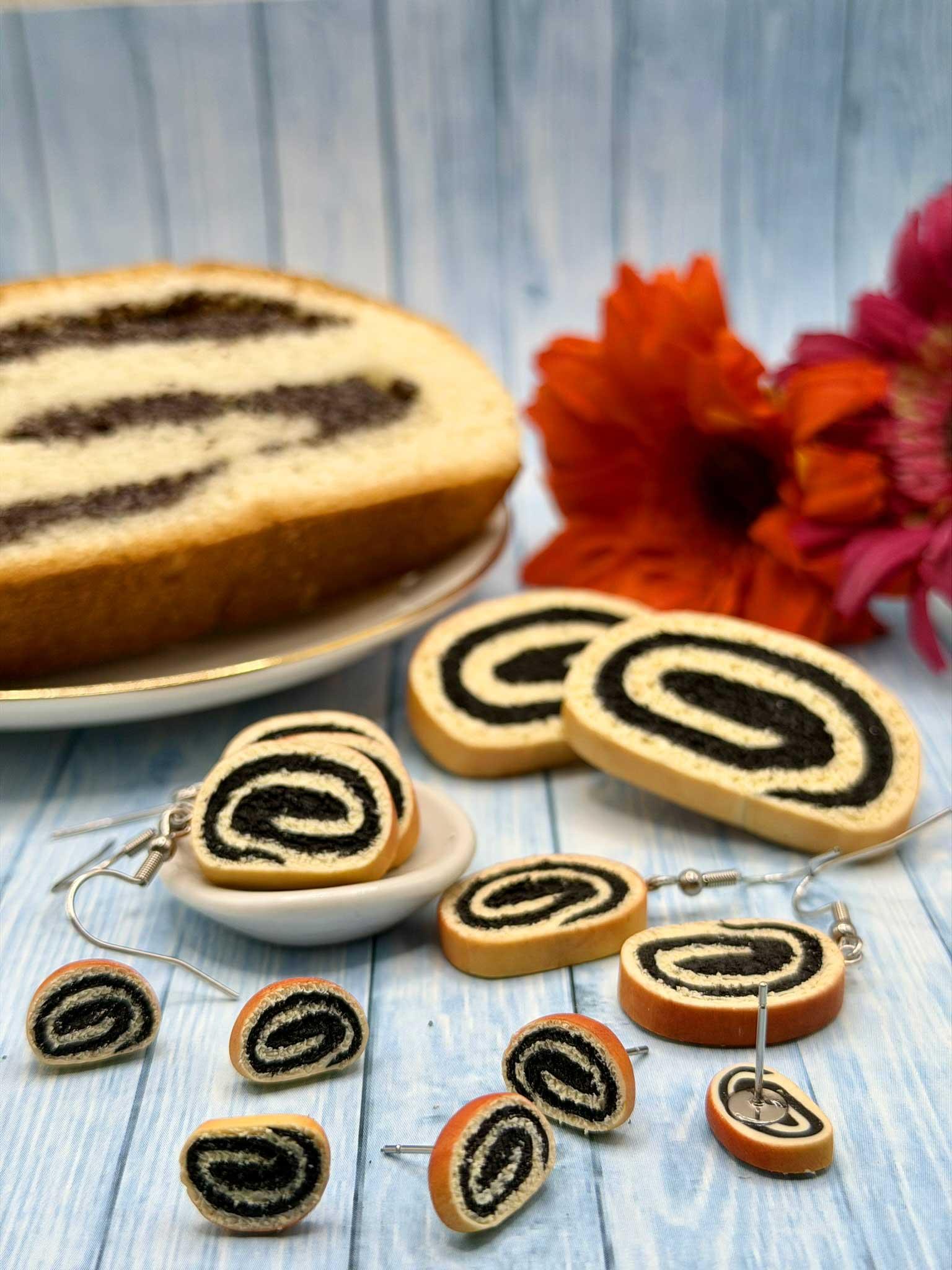 Náušnice Makový závin visací