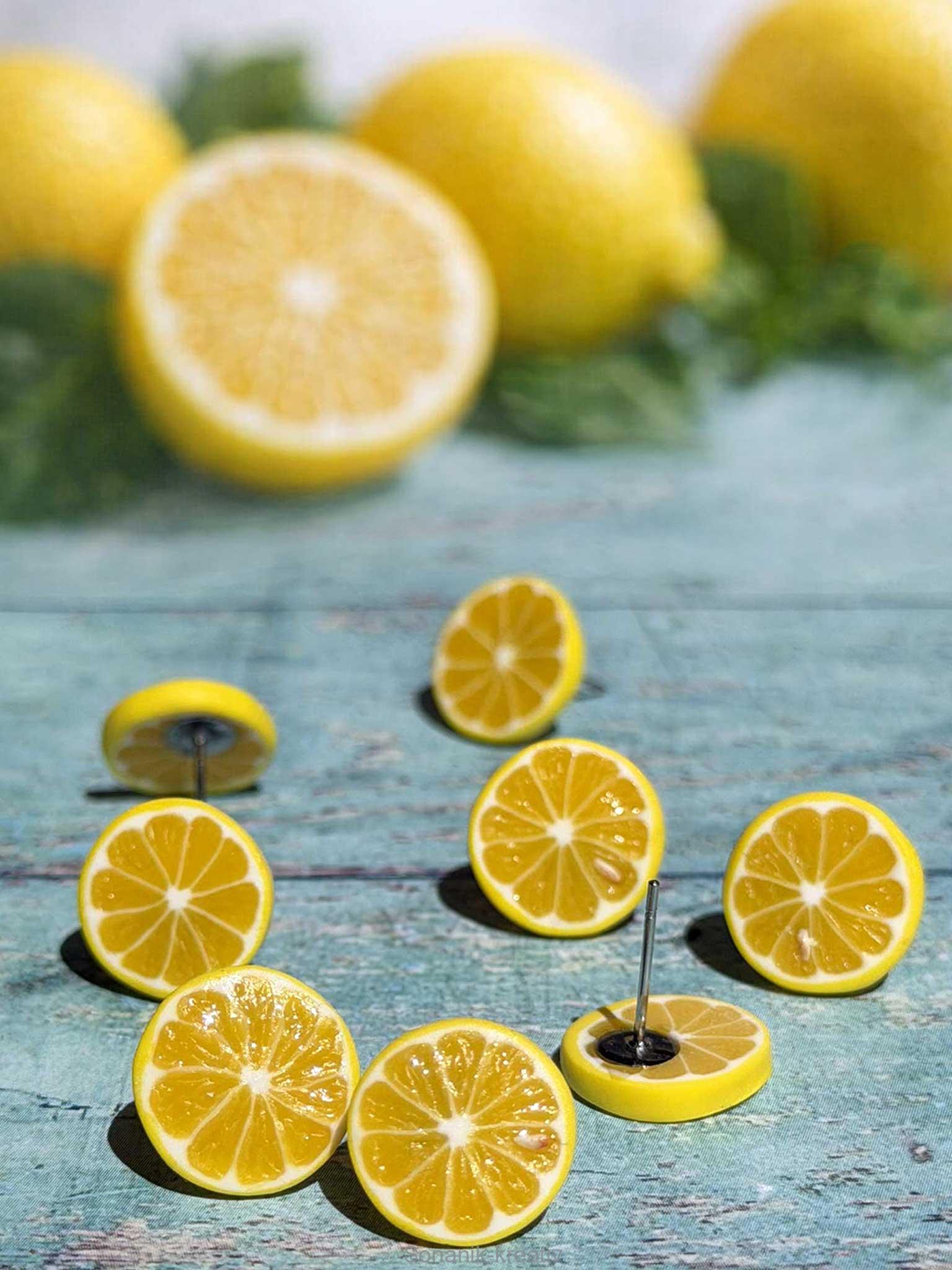 Náušnice citrony plátky napichovací