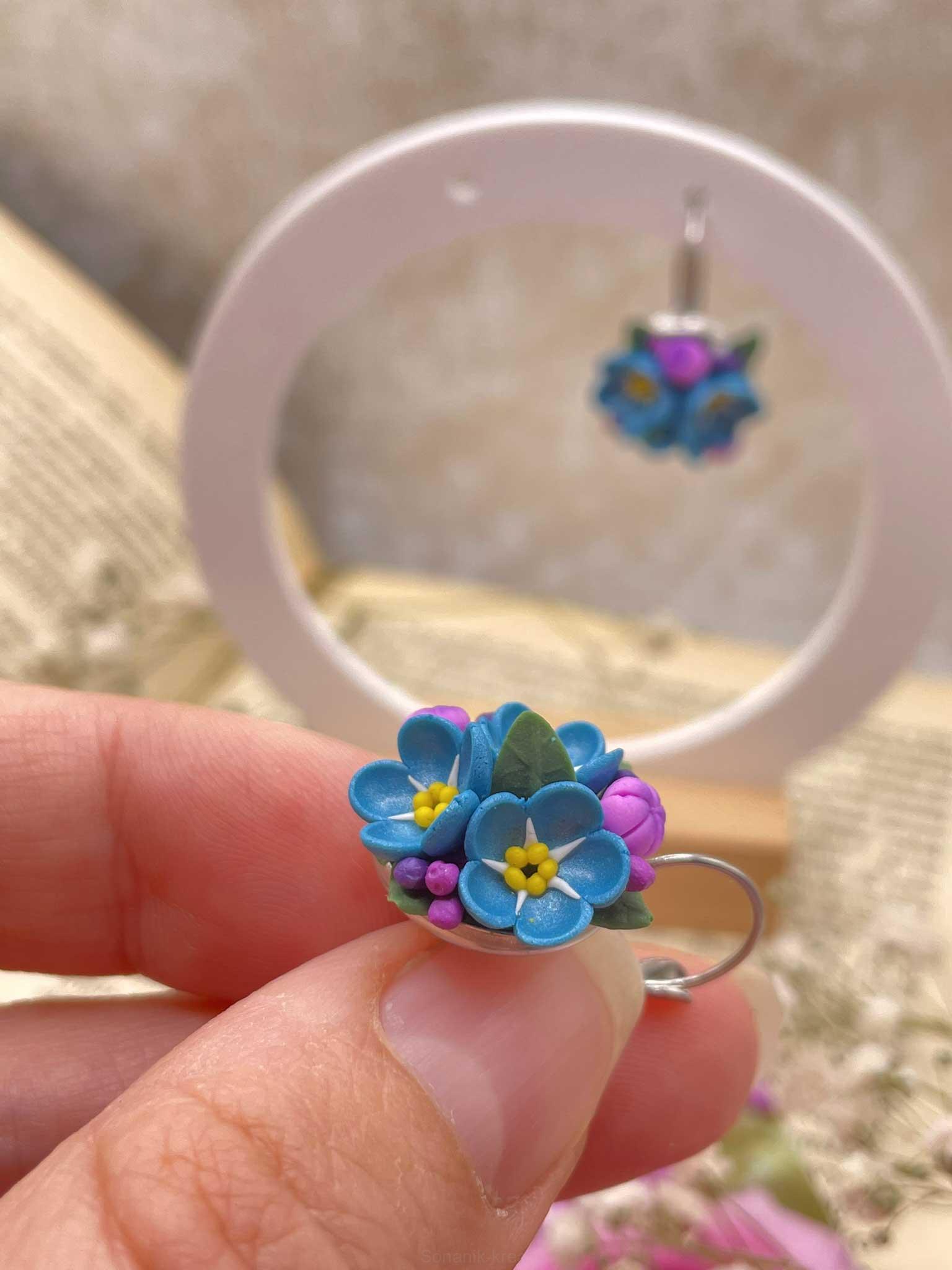 Náušnice Pomněnky kytička