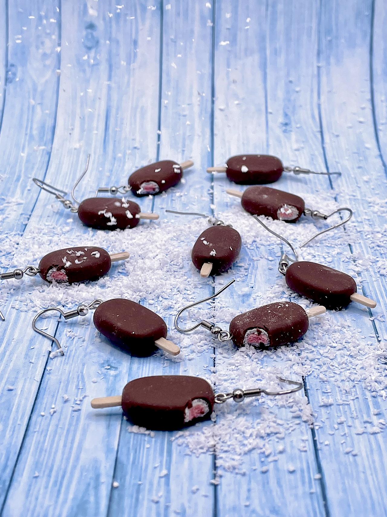 Náušnice jahodové nanuky