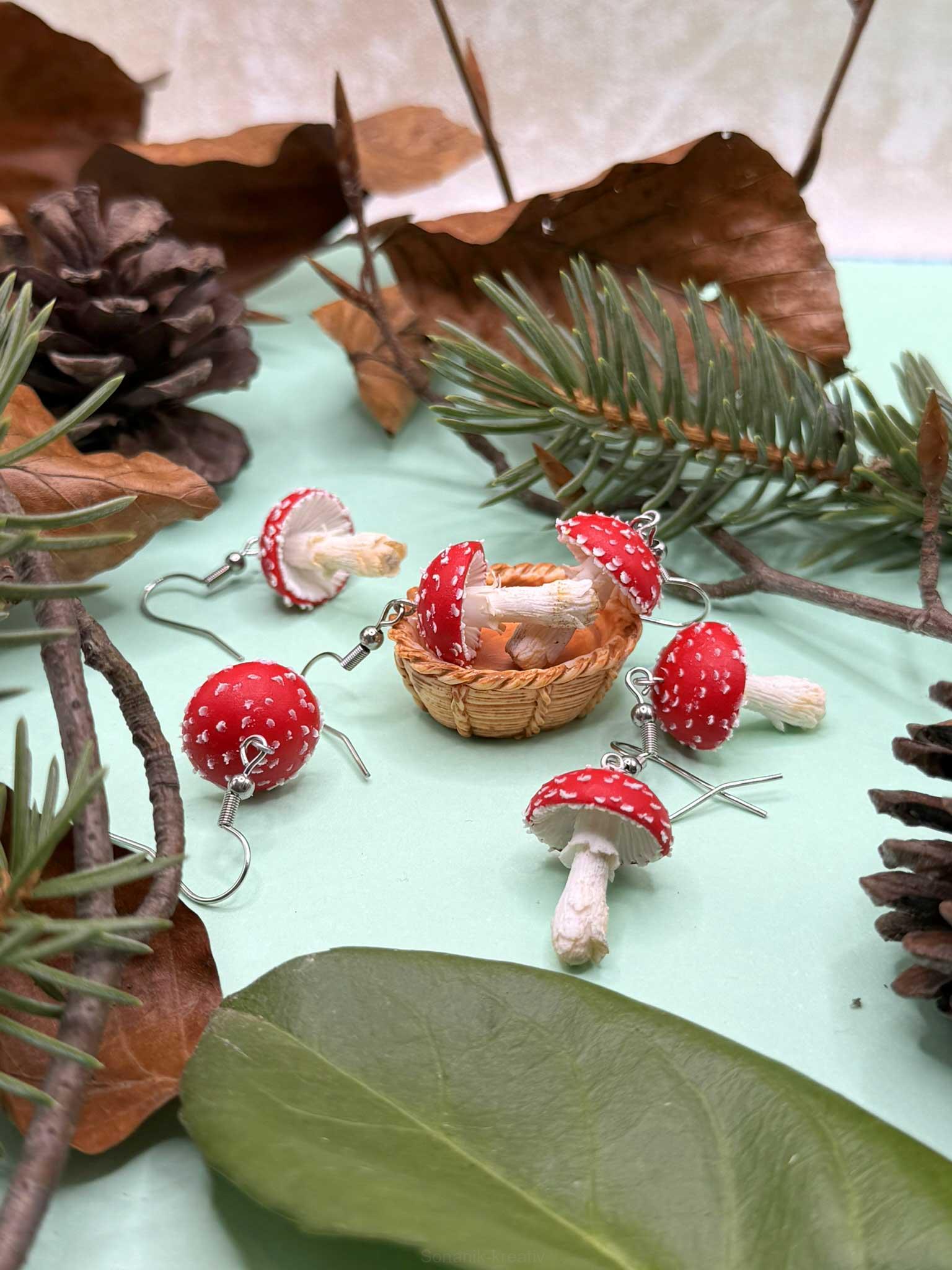 Náušnice Muchomůrky