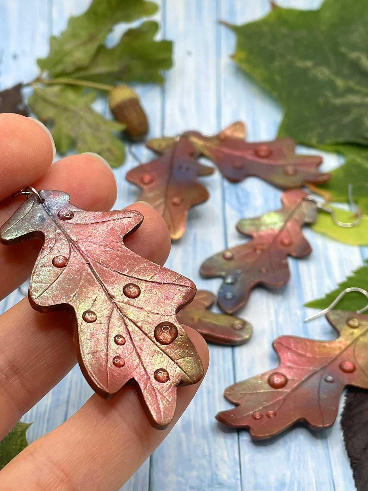 Náušnice dubové listy