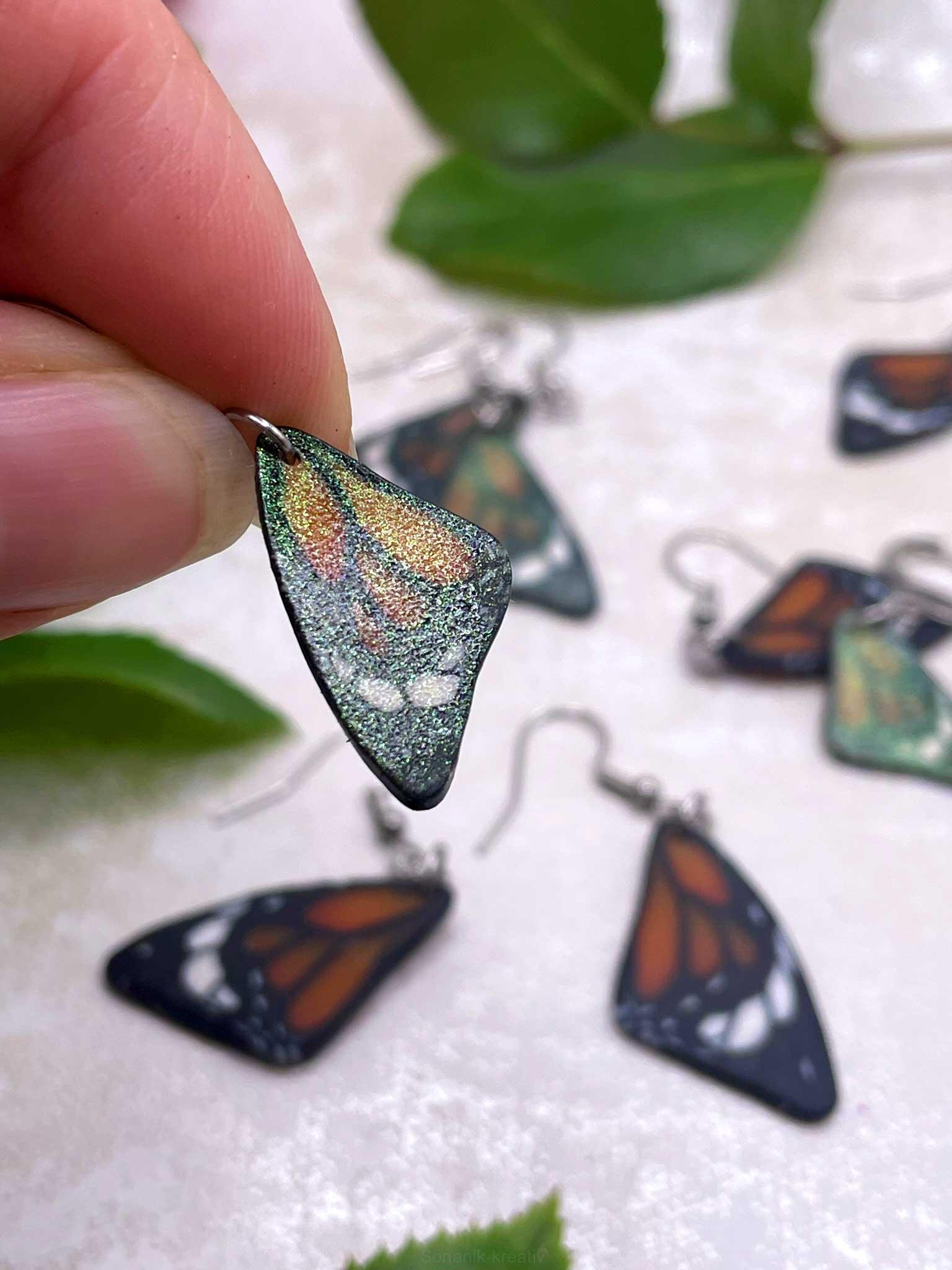 Náušnice Motýlí křídla - Monarcha