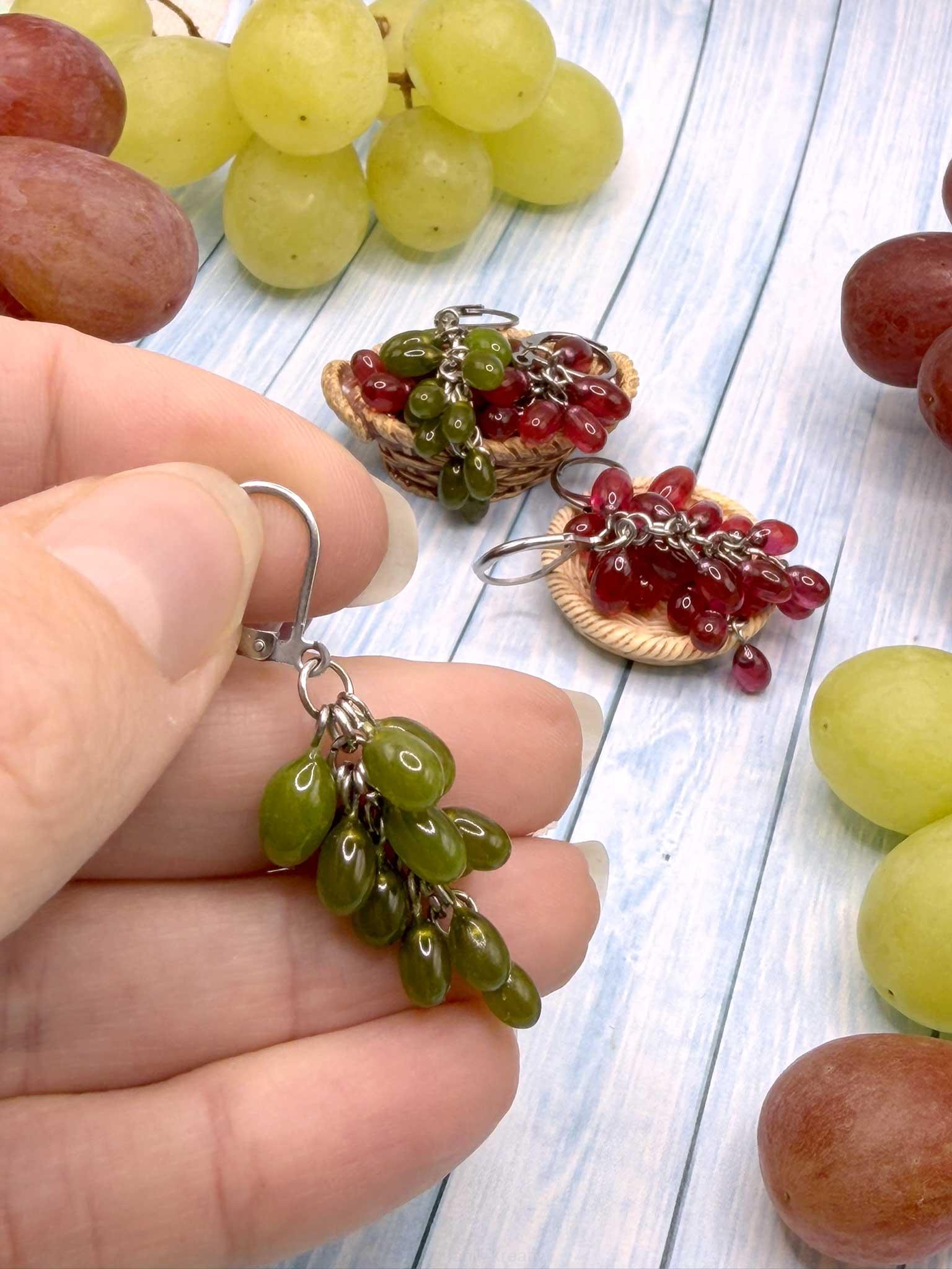 Náušnice Hrozny bílé