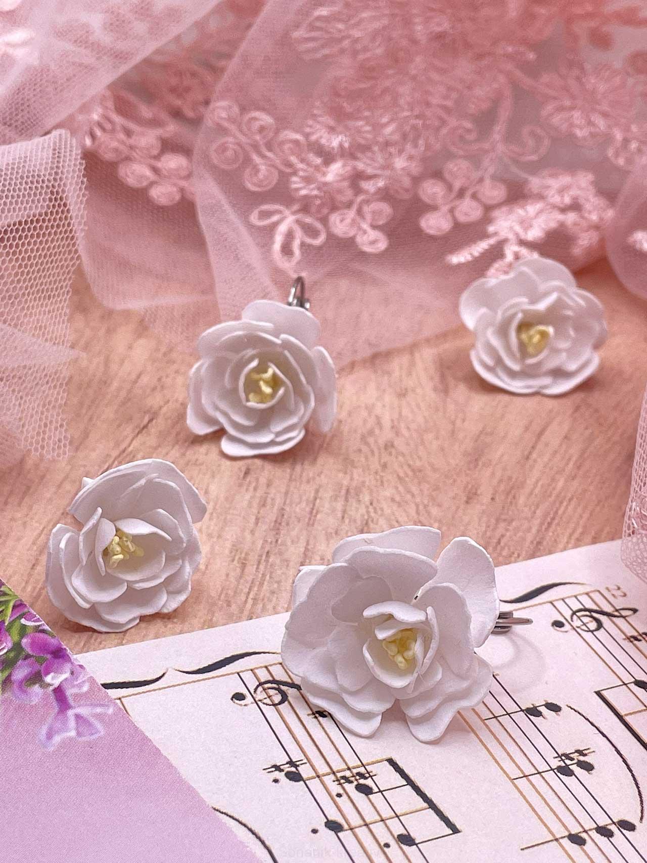 Náušnice Růžové květy - puzety