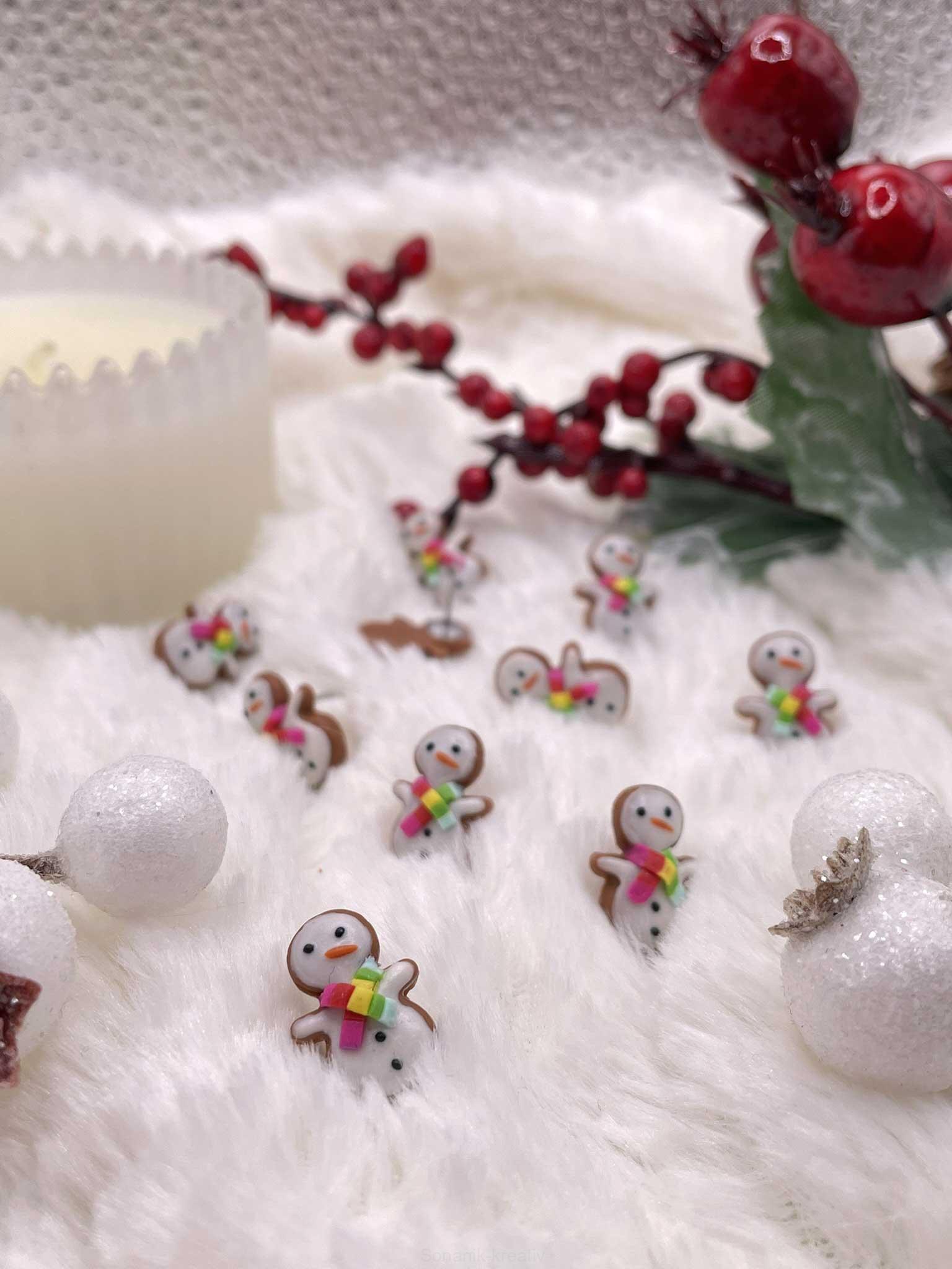 Náušnice sněhuláci pecky/napichovací