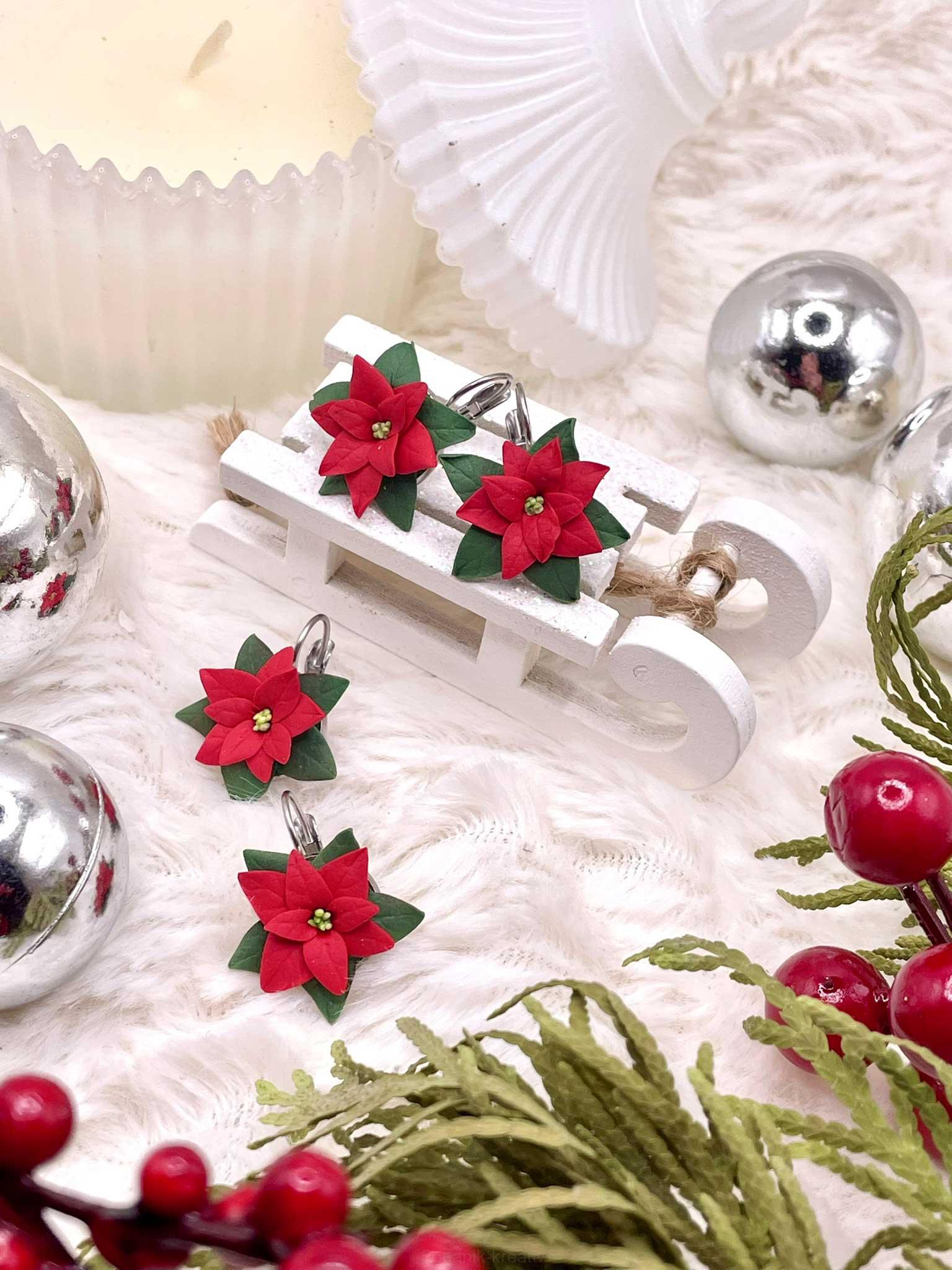 Náušnice Vánoční hvězdy visací