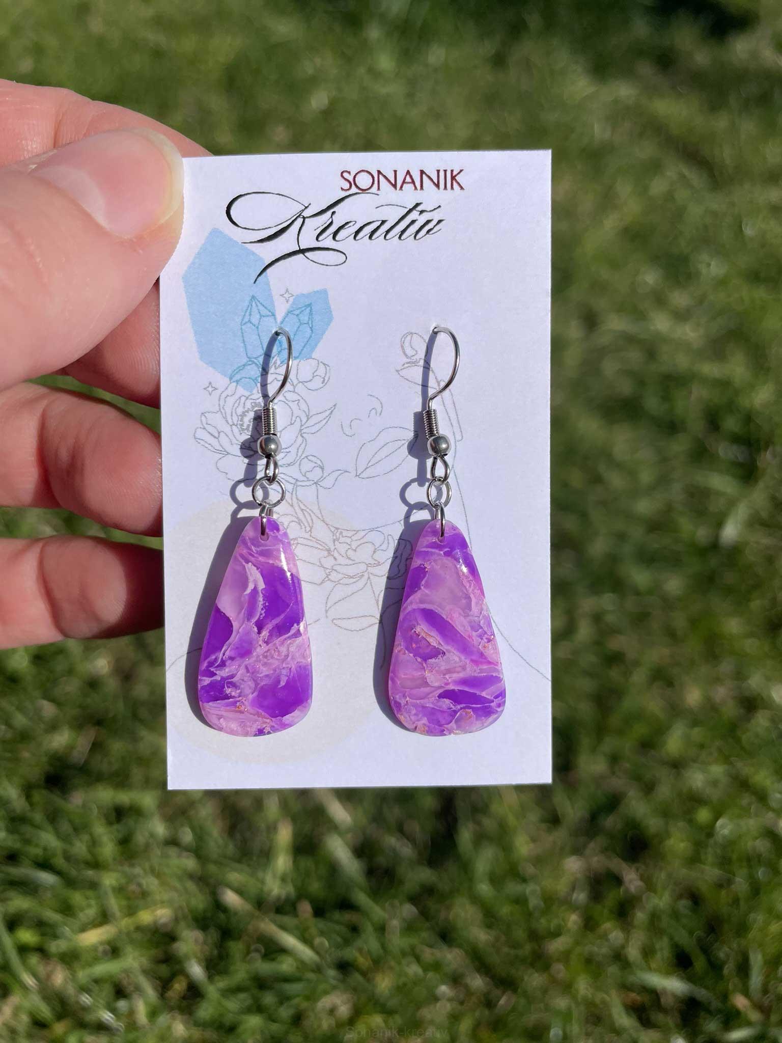 Náušnice Ametystová mlha