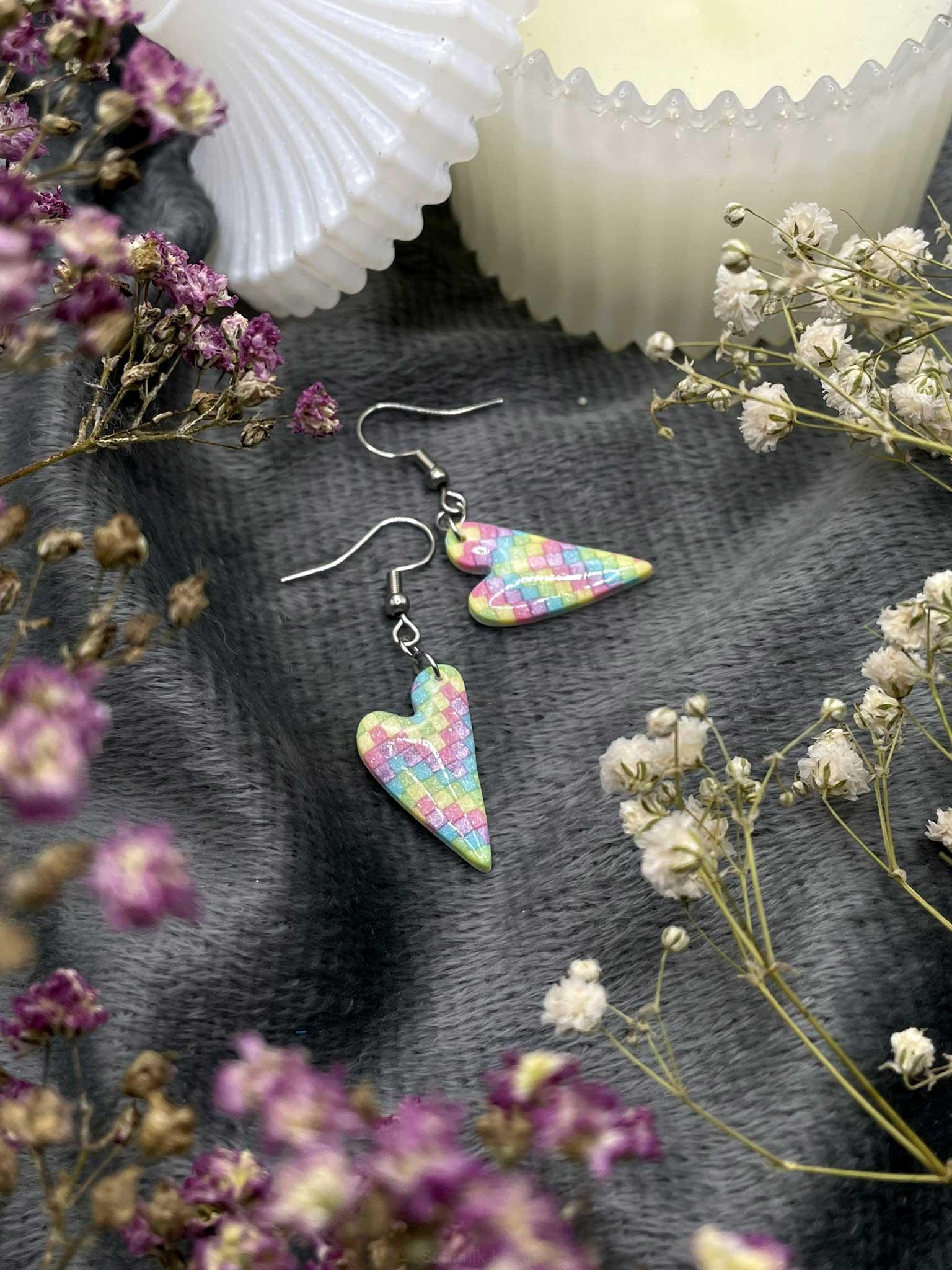 Náušnice Nepravidelné srdce visací