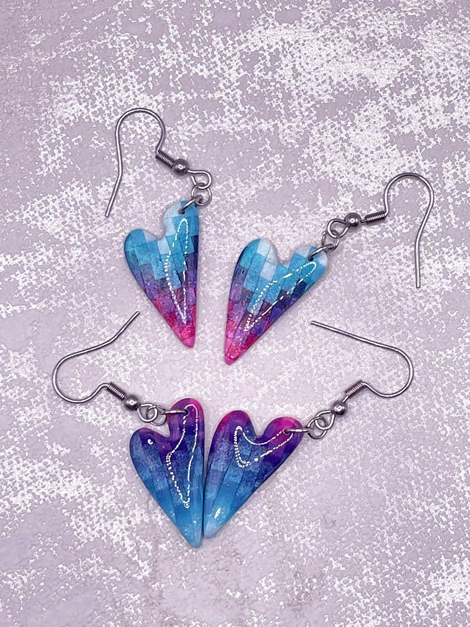 Náušnice Nepravidelné srdce visací