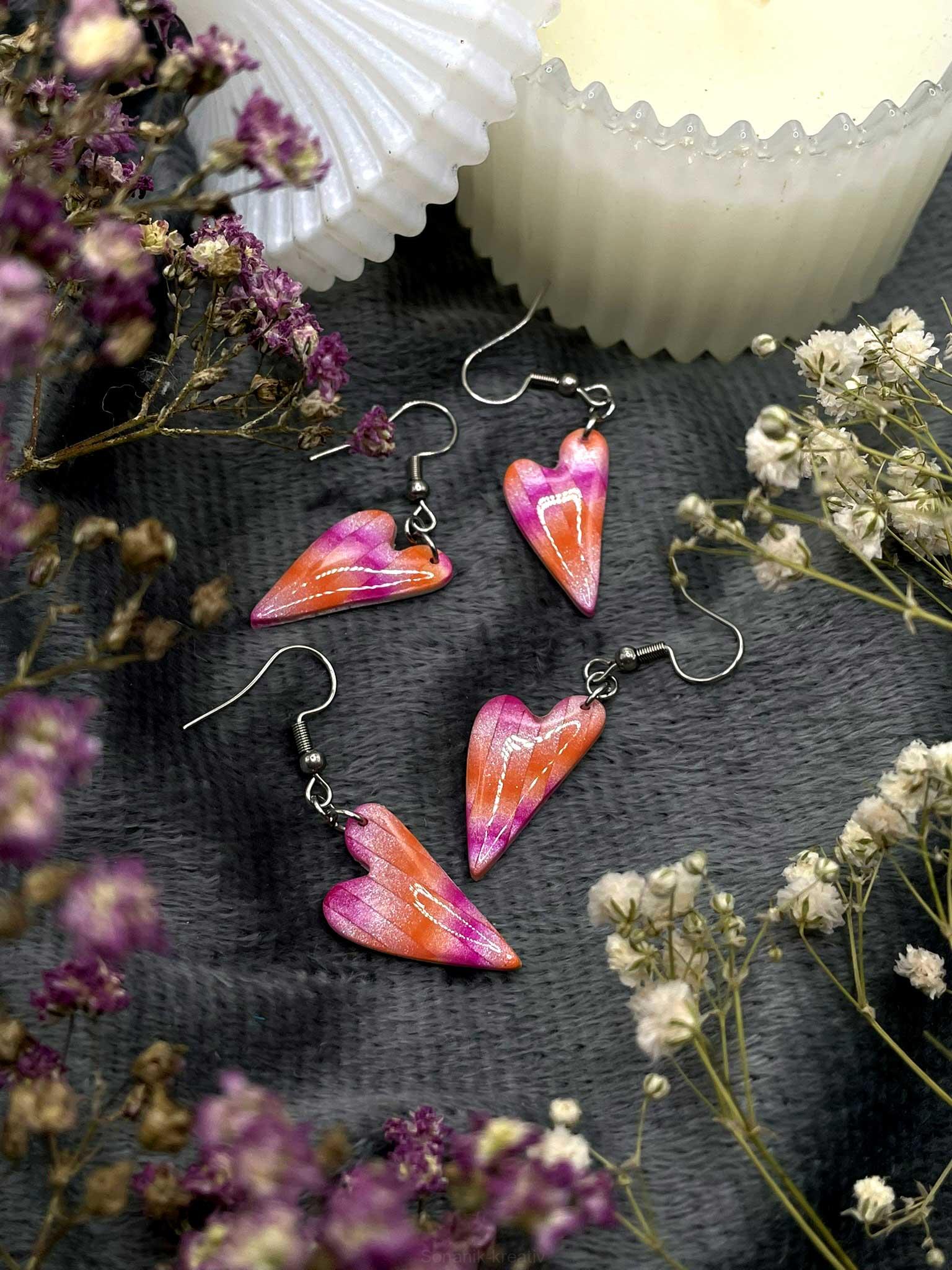 Náušnice Nepravidelné srdce visací