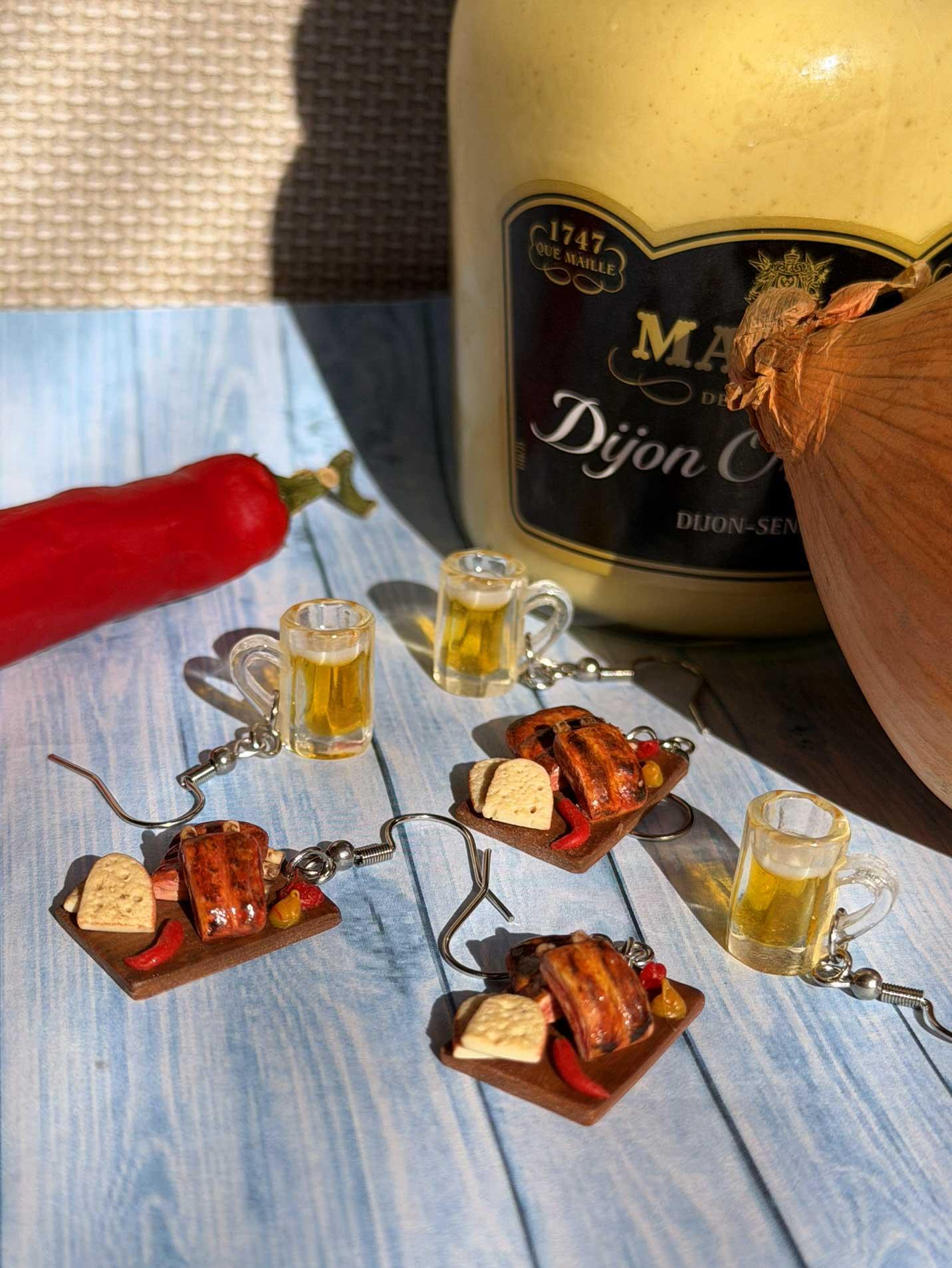 Náušnice grilovaná žebírka visací