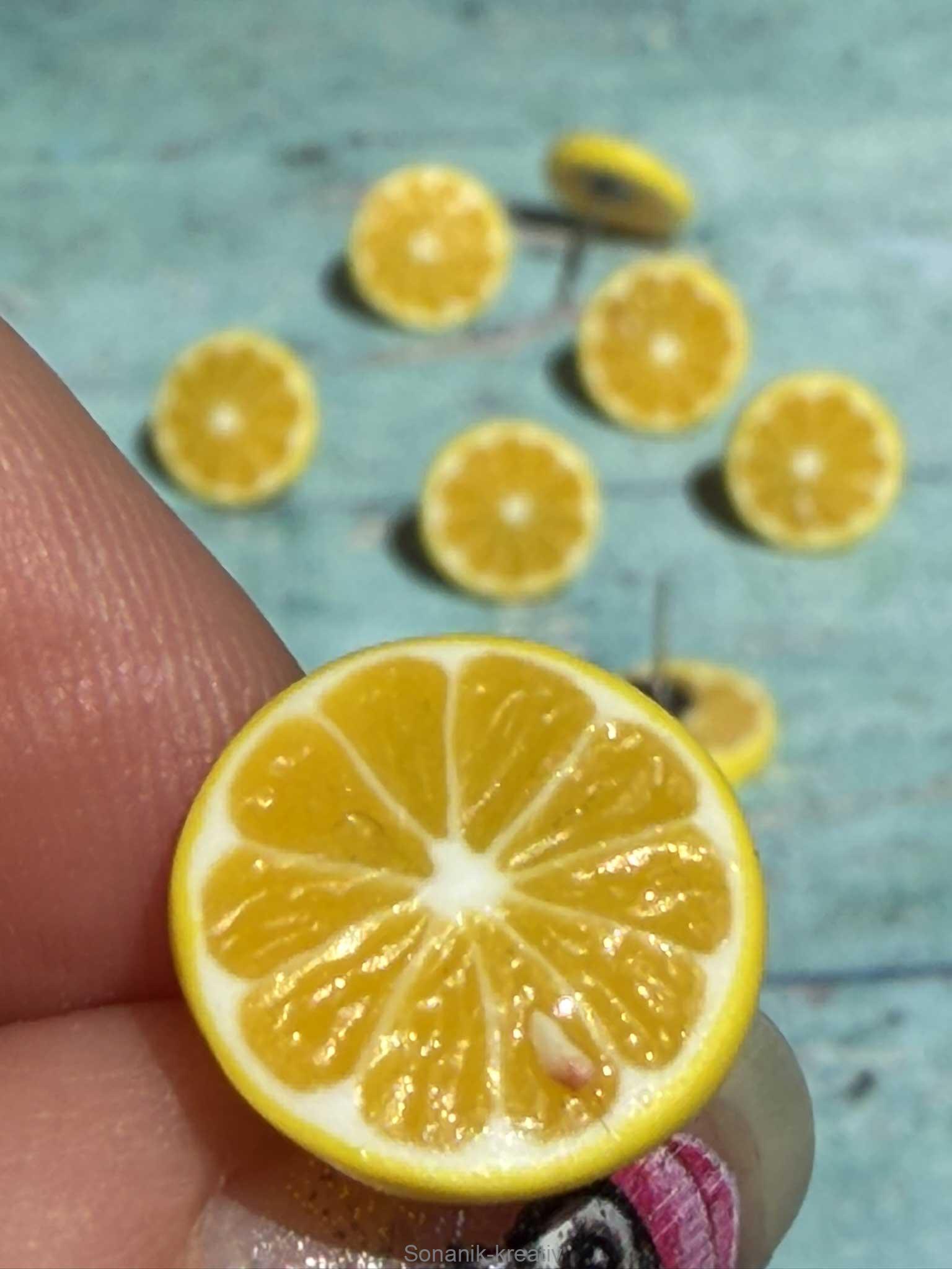Náušnice citrony plátky napichovací