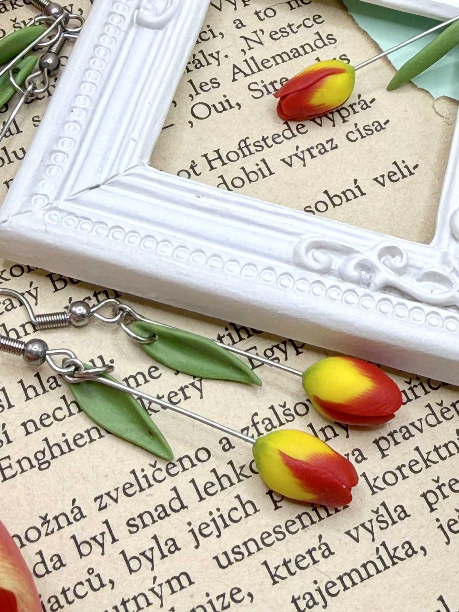 Náušnice tulipány visací