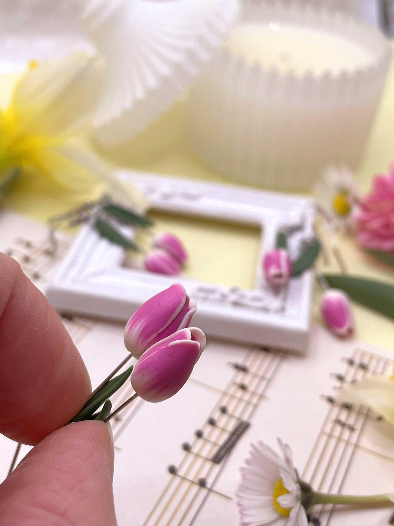 Náušnice tulipány visací