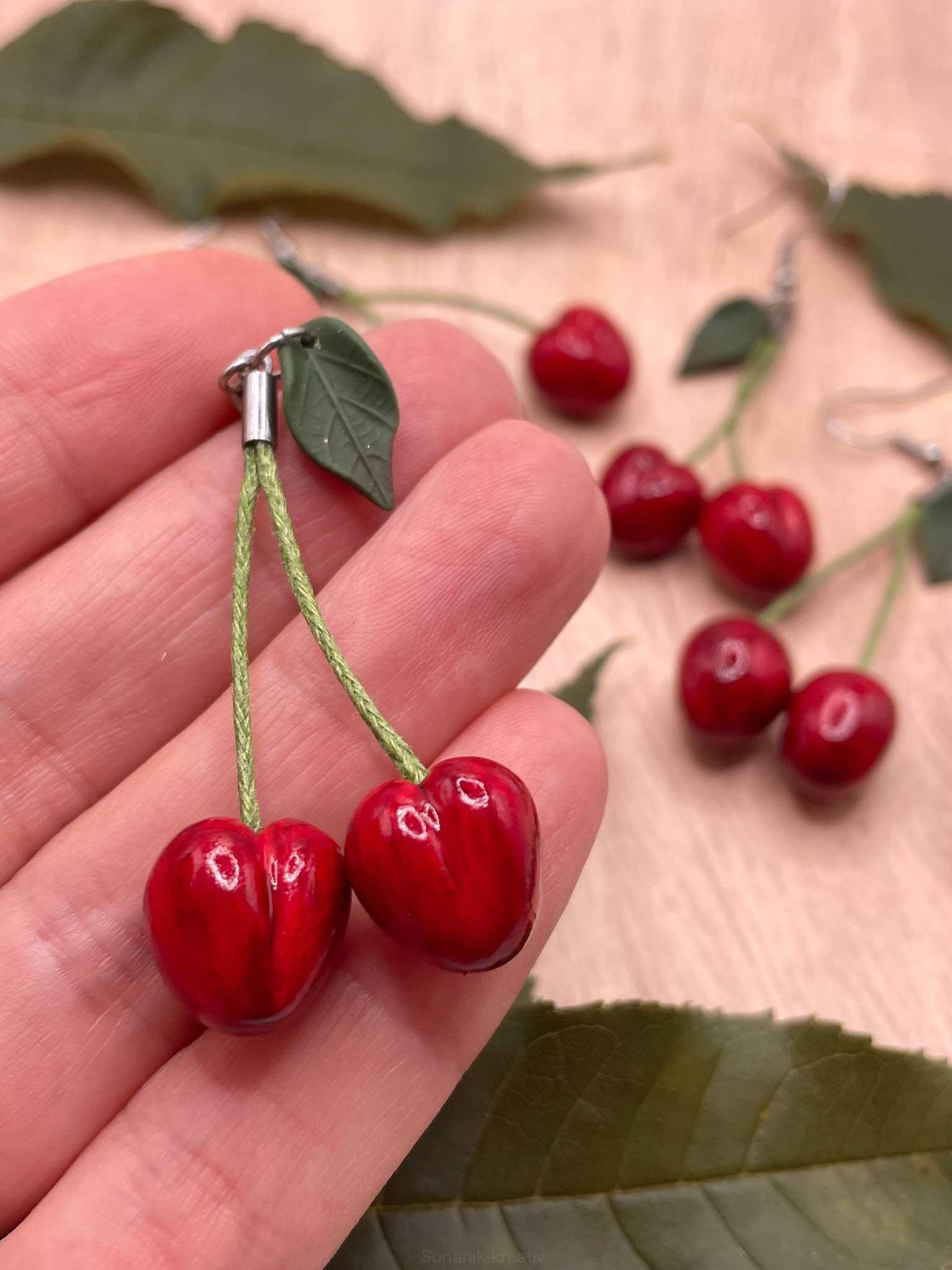 Náušnice visací třešně 