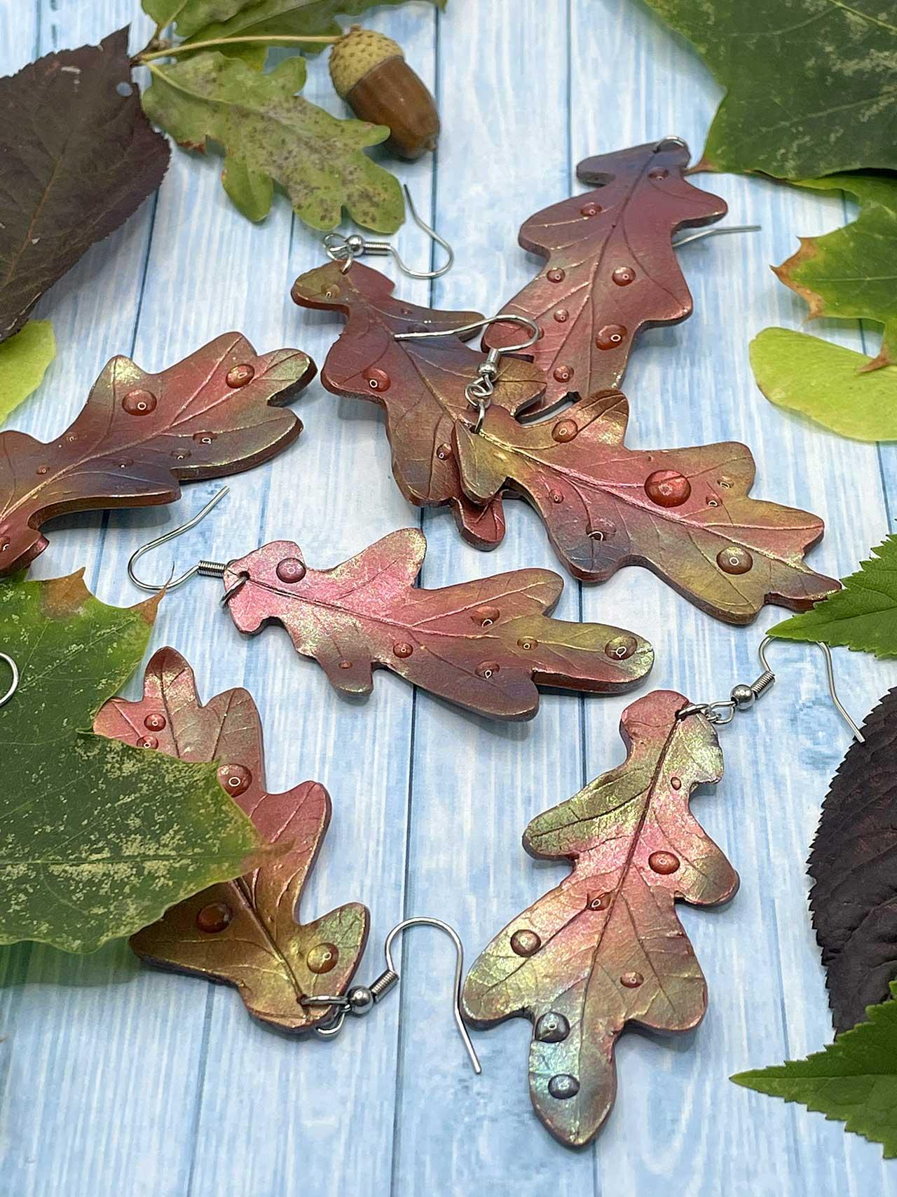 Náušnice dubové listy