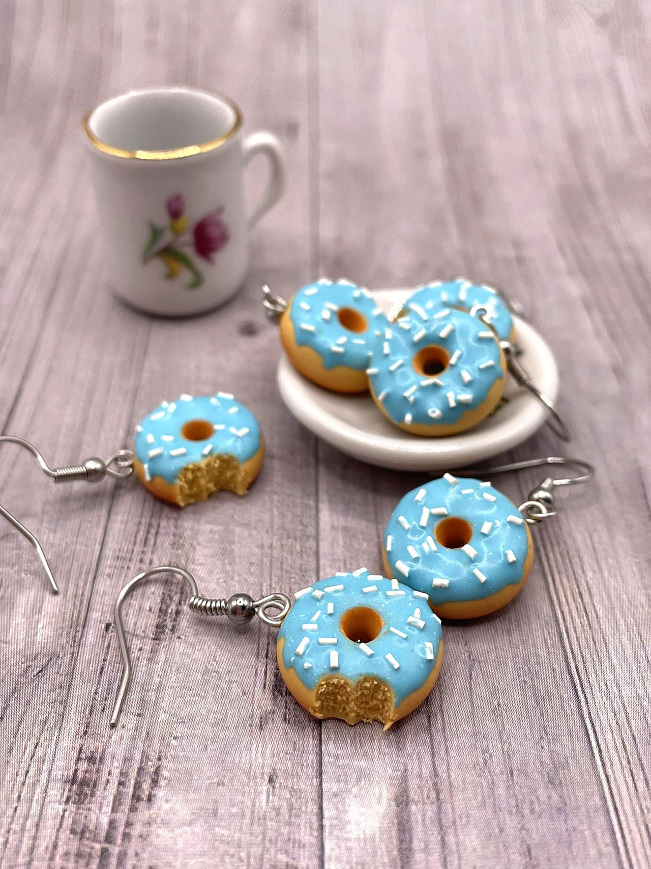 Náušnice Tyrkysové donuty visací