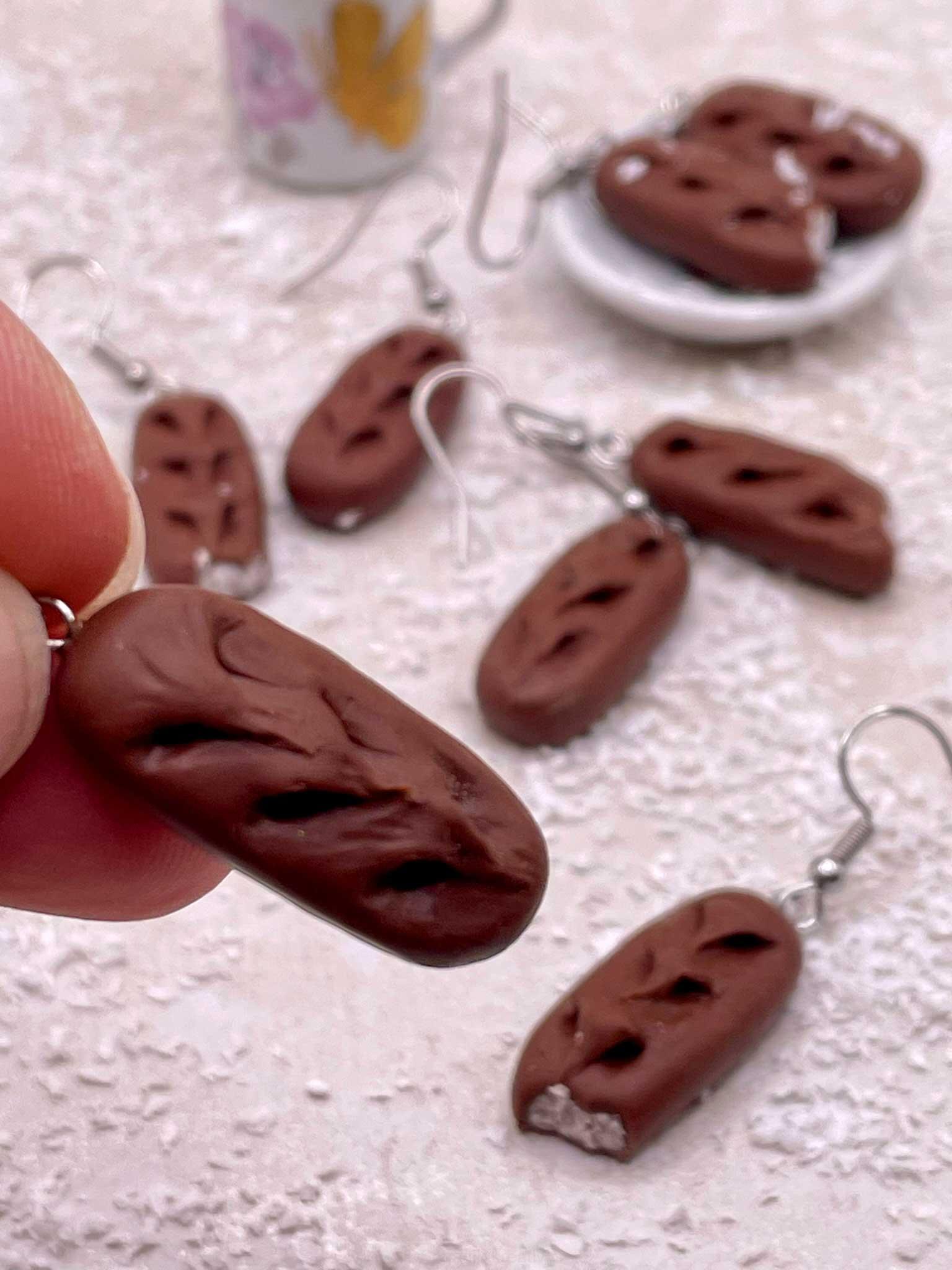 Náušnice Čokoládové tyčinky