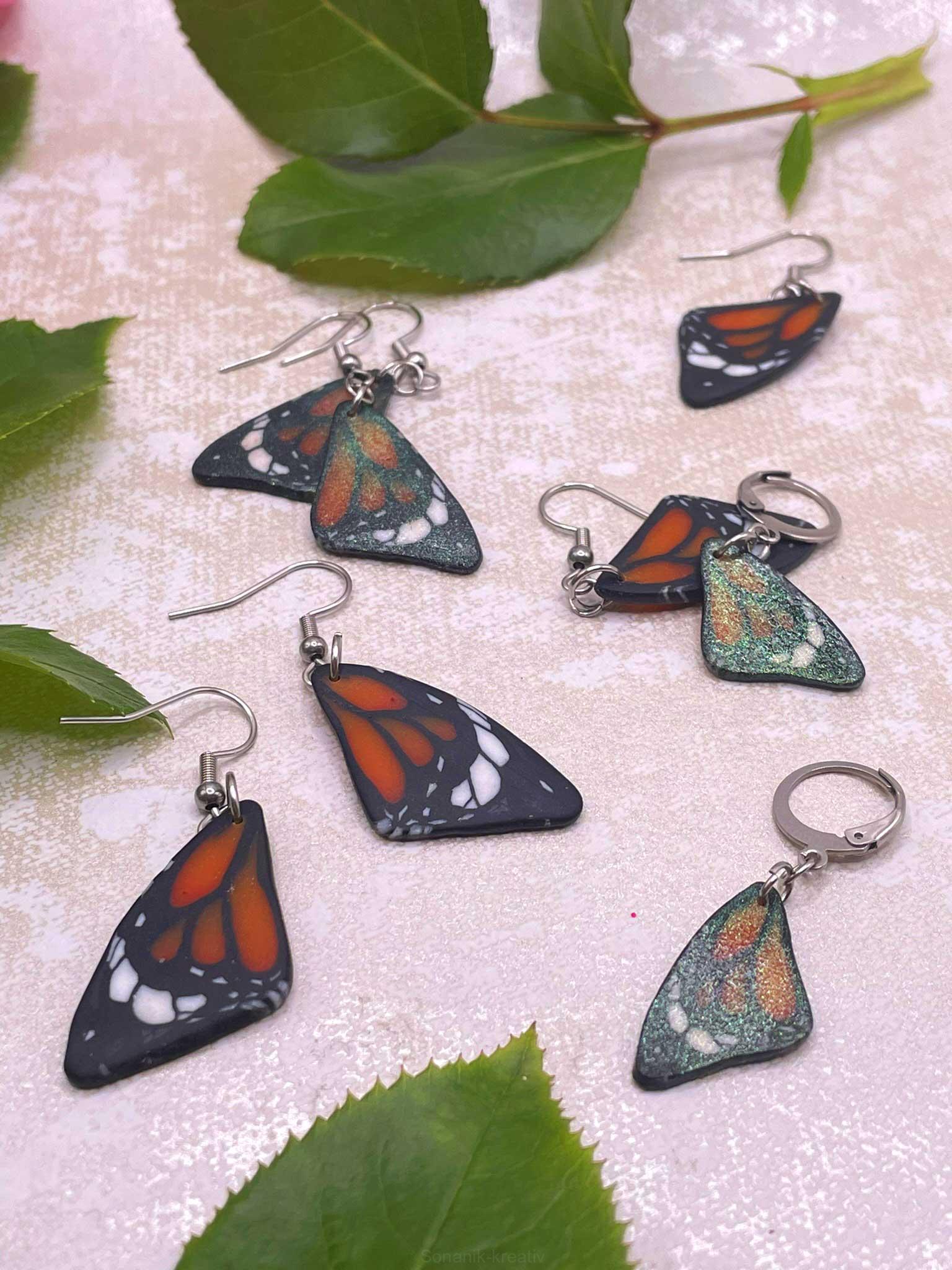 Náušnice Motýlí křídla - Monarcha