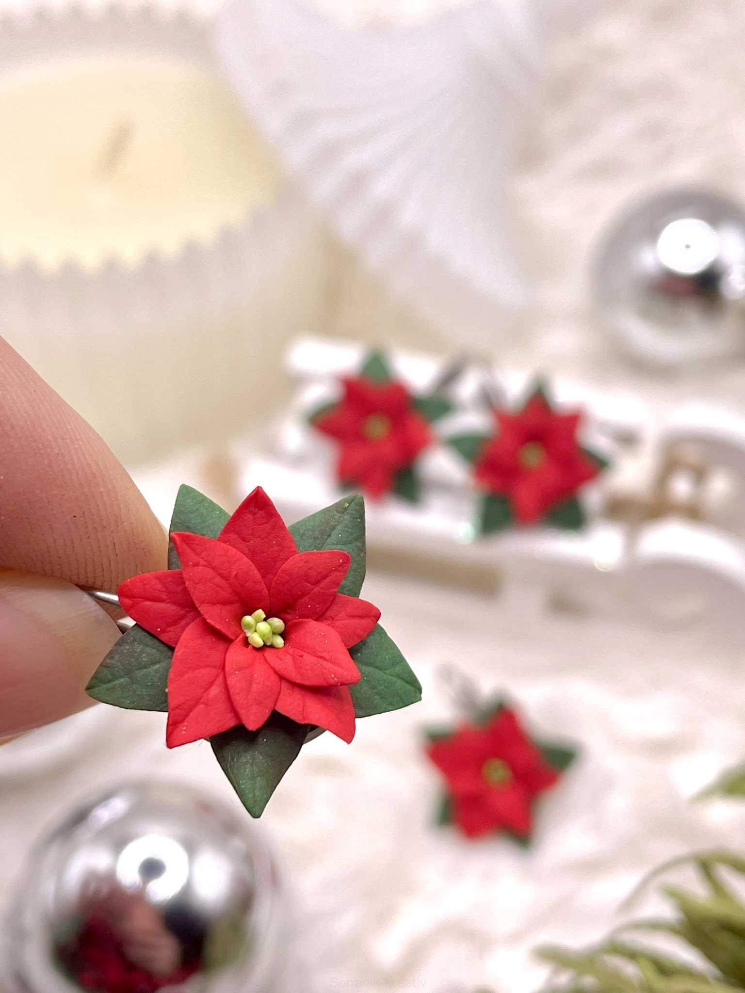 Náušnice Vánoční hvězdy visací