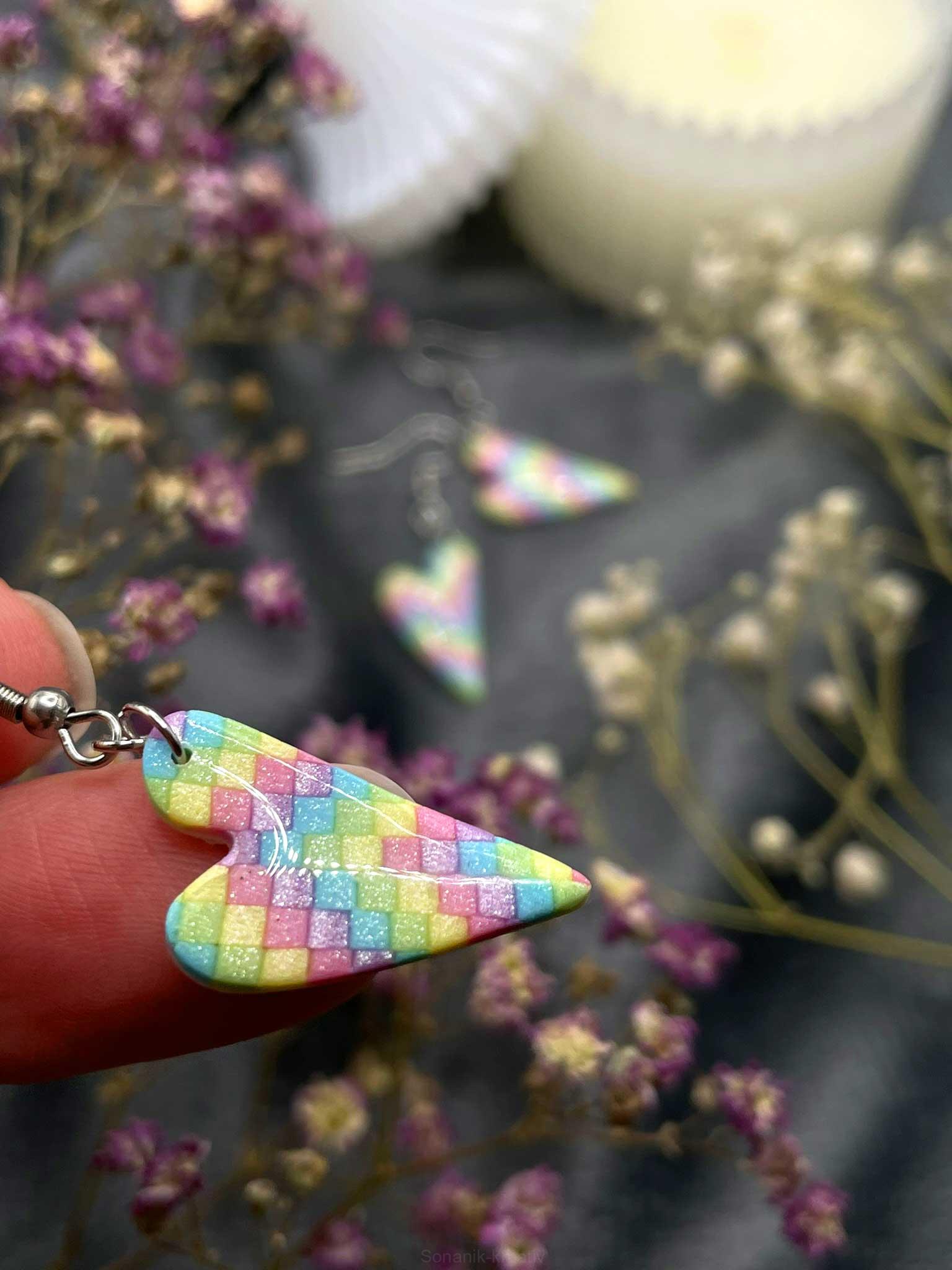 Náušnice Nepravidelné srdce visací