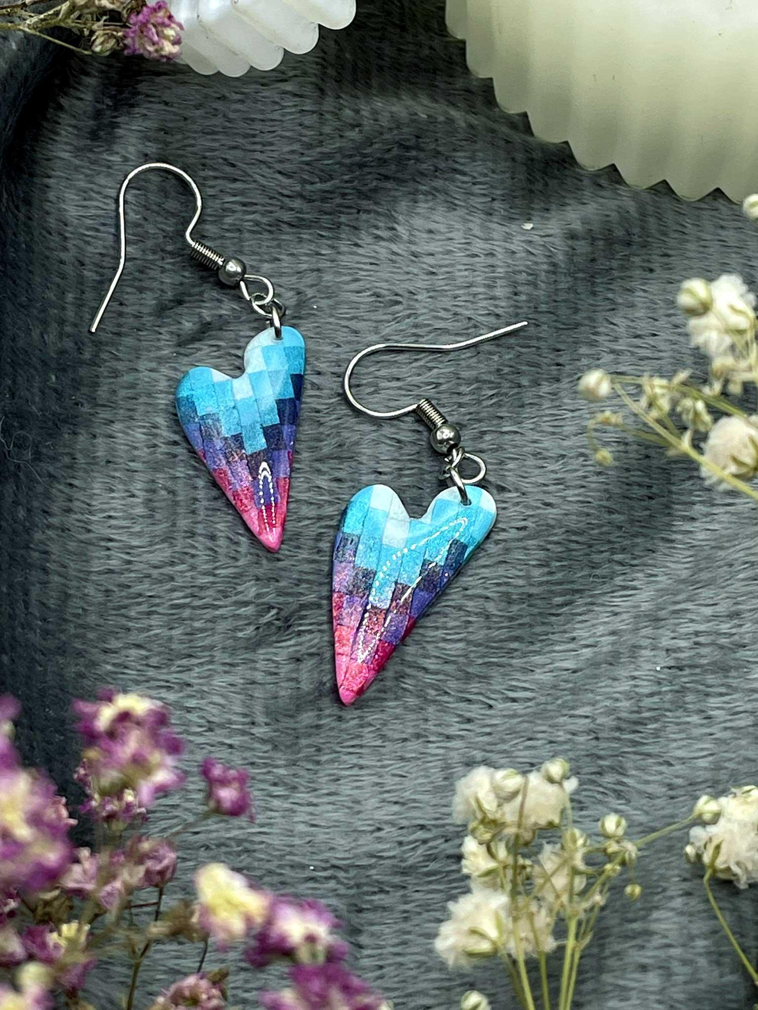 Náušnice Nepravidelné srdce visací