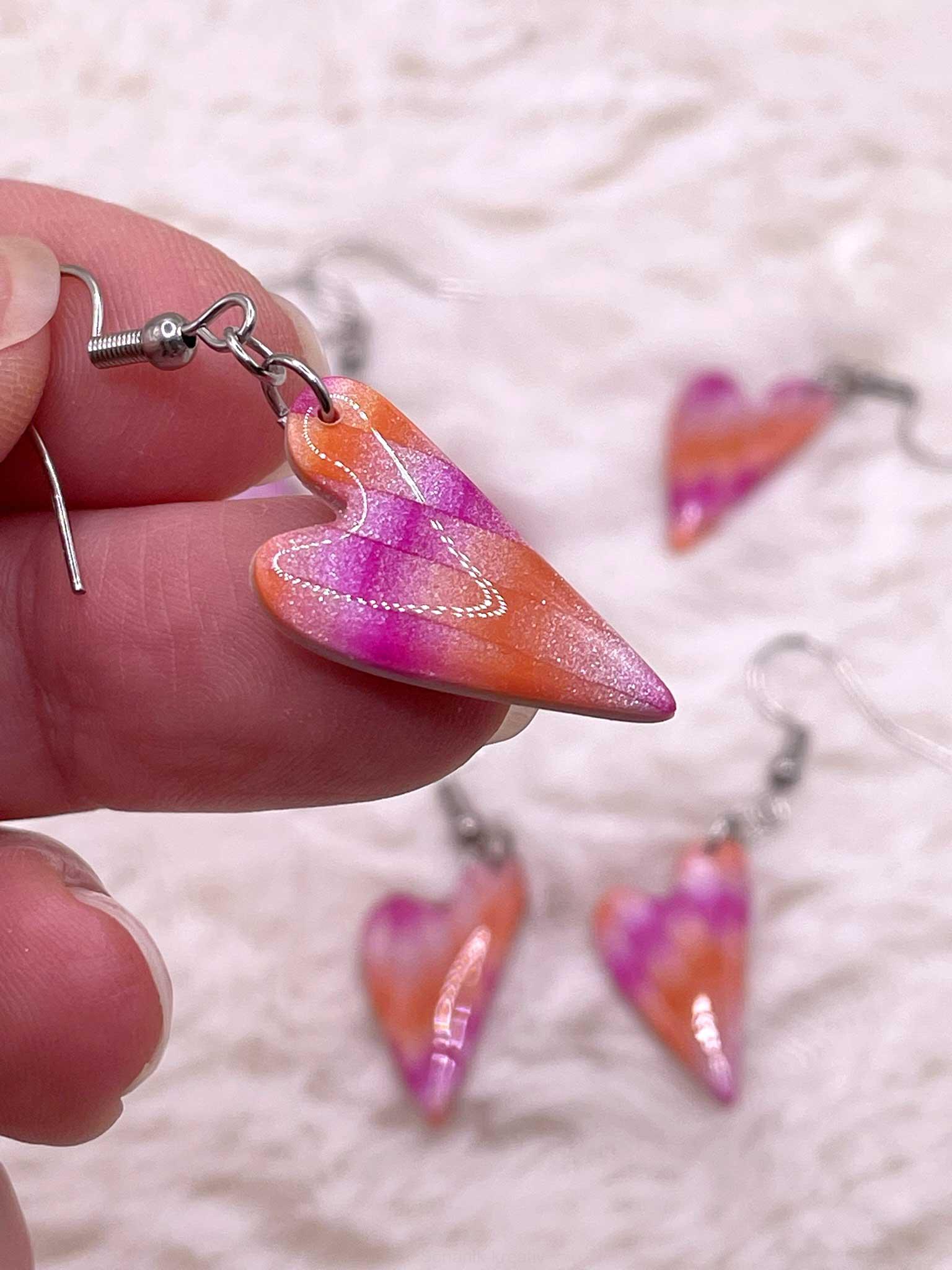 Náušnice Nepravidelné srdce visací