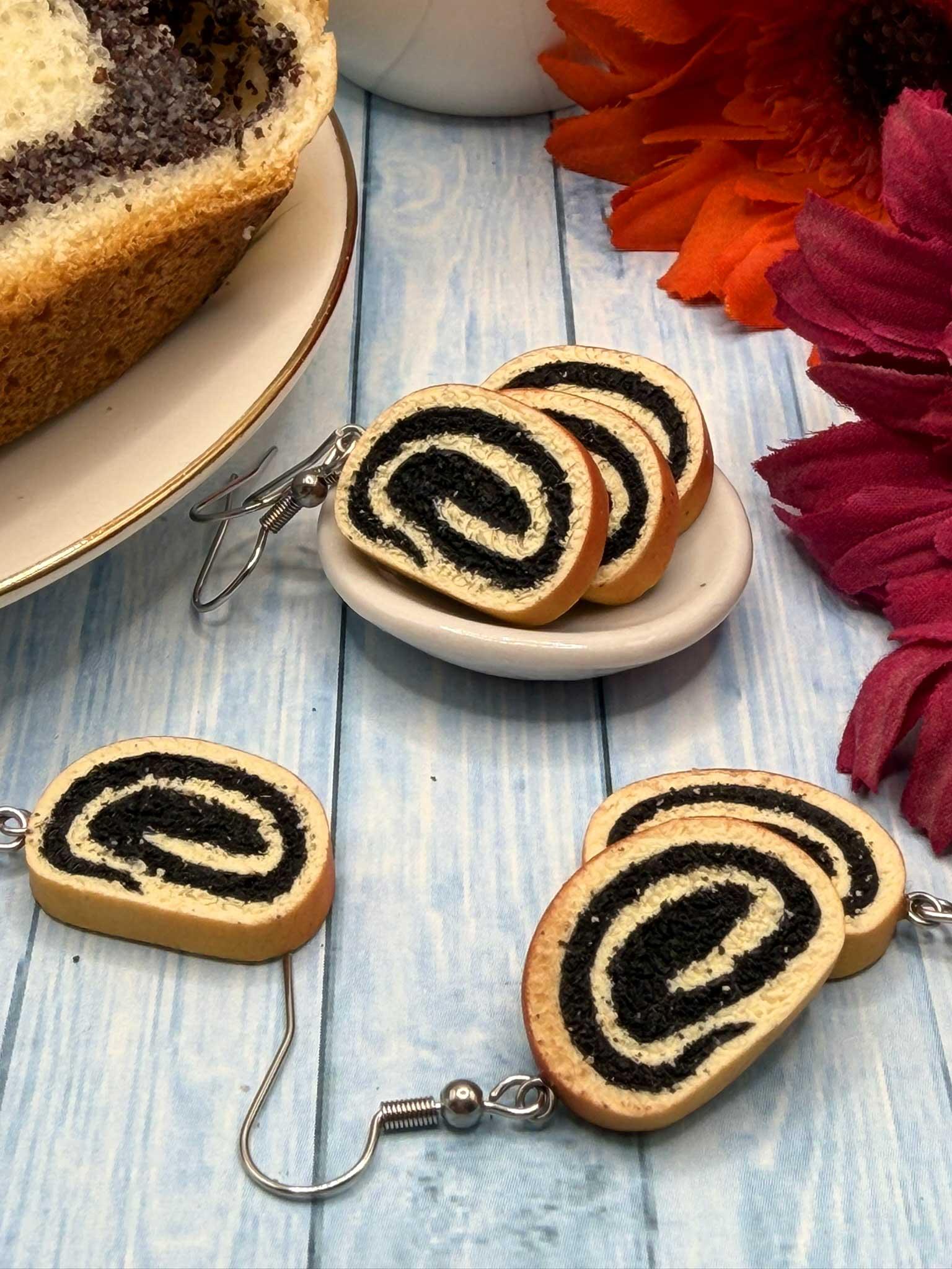 Náušnice Makový závin visací