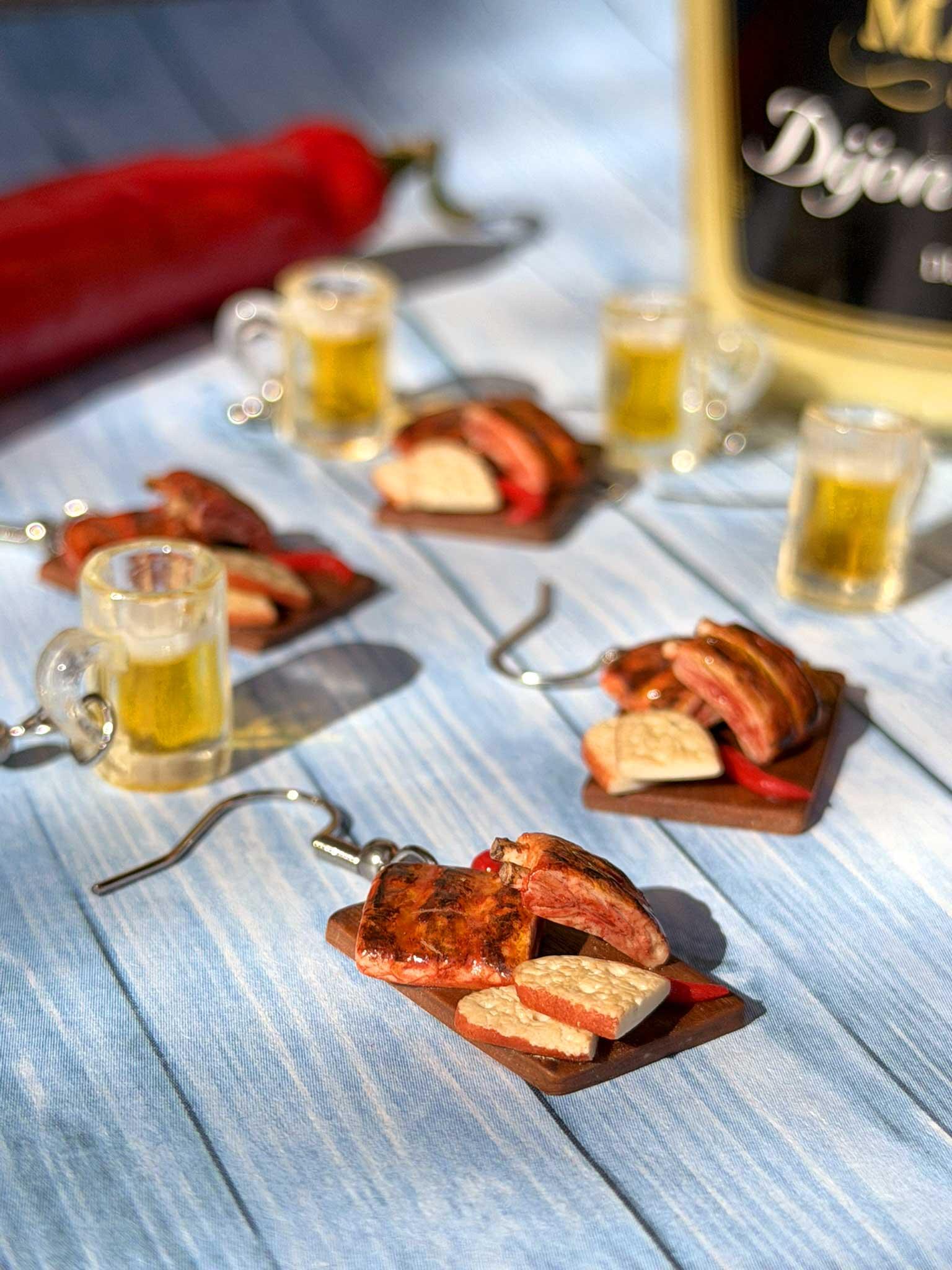 Náušnice grilovaná žebírka visací