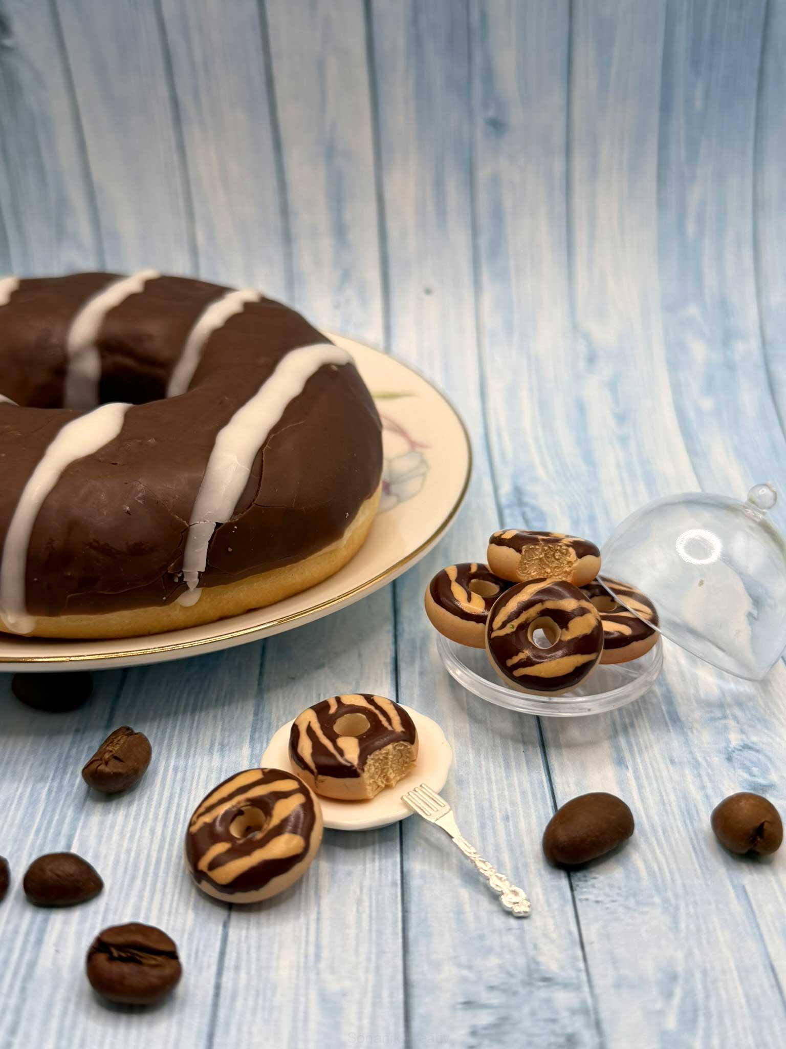 Náušnice Čokokaramelové donuty visací