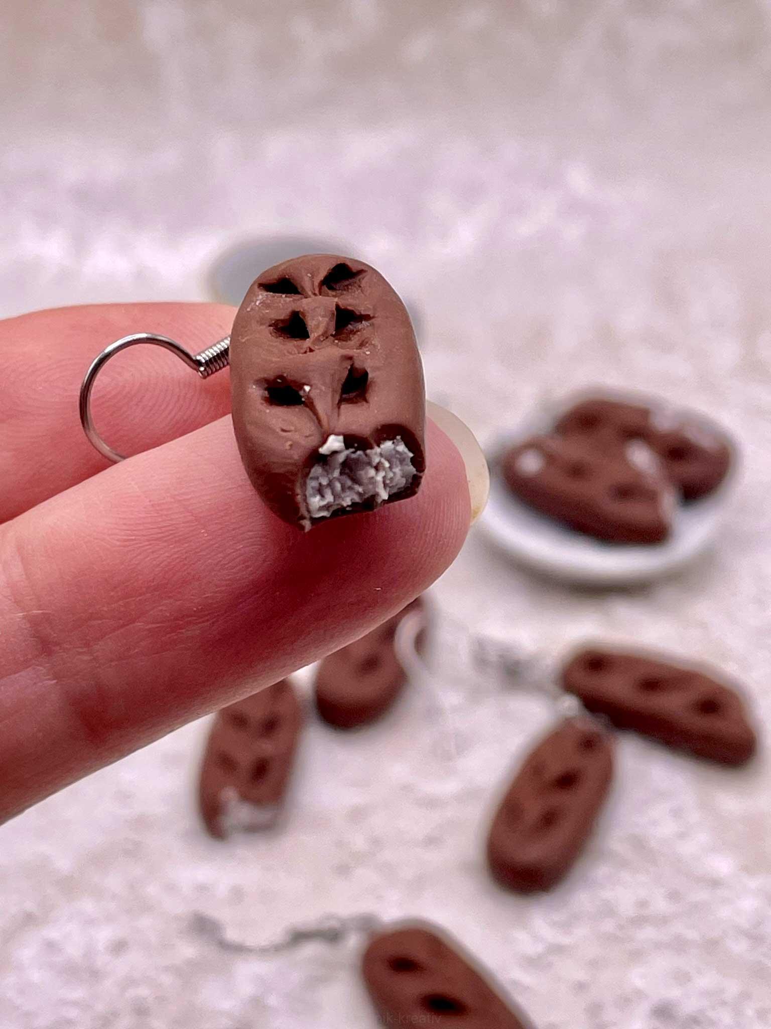 Náušnice Čokoládové tyčinky