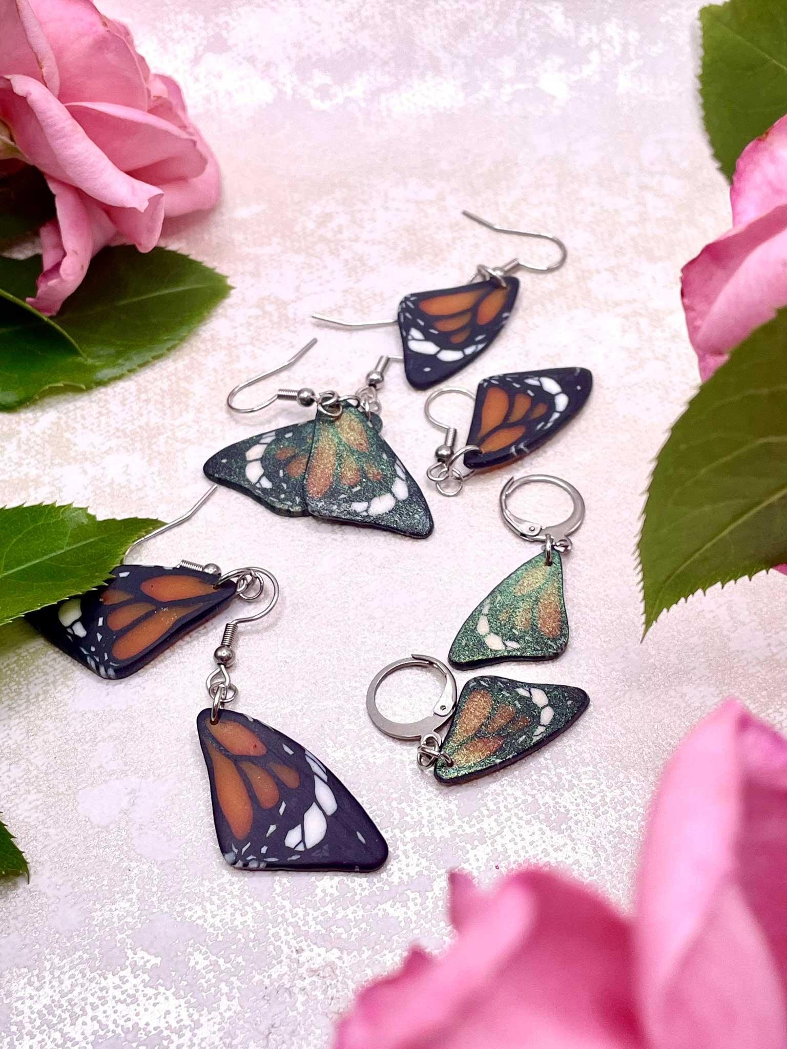 Náušnice Motýlí křídla - Monarcha