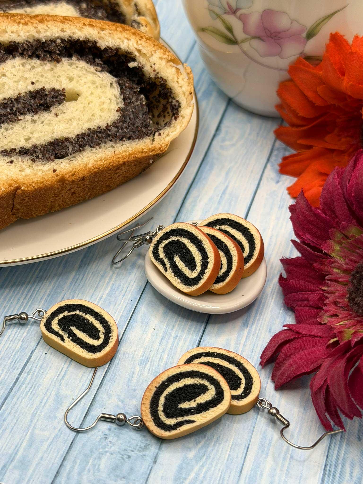 Náušnice Makový závin visací