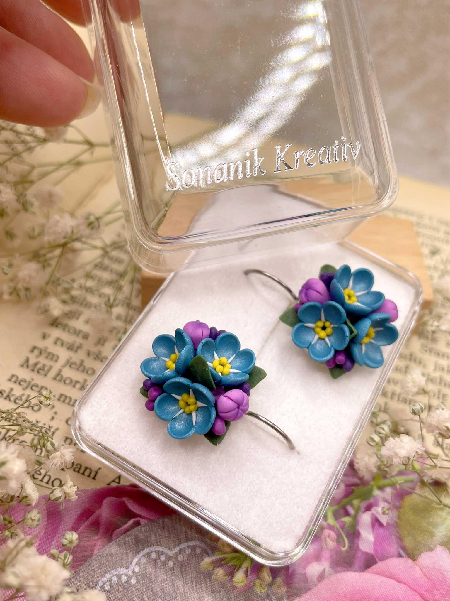 Náušnice Pomněnky kytička