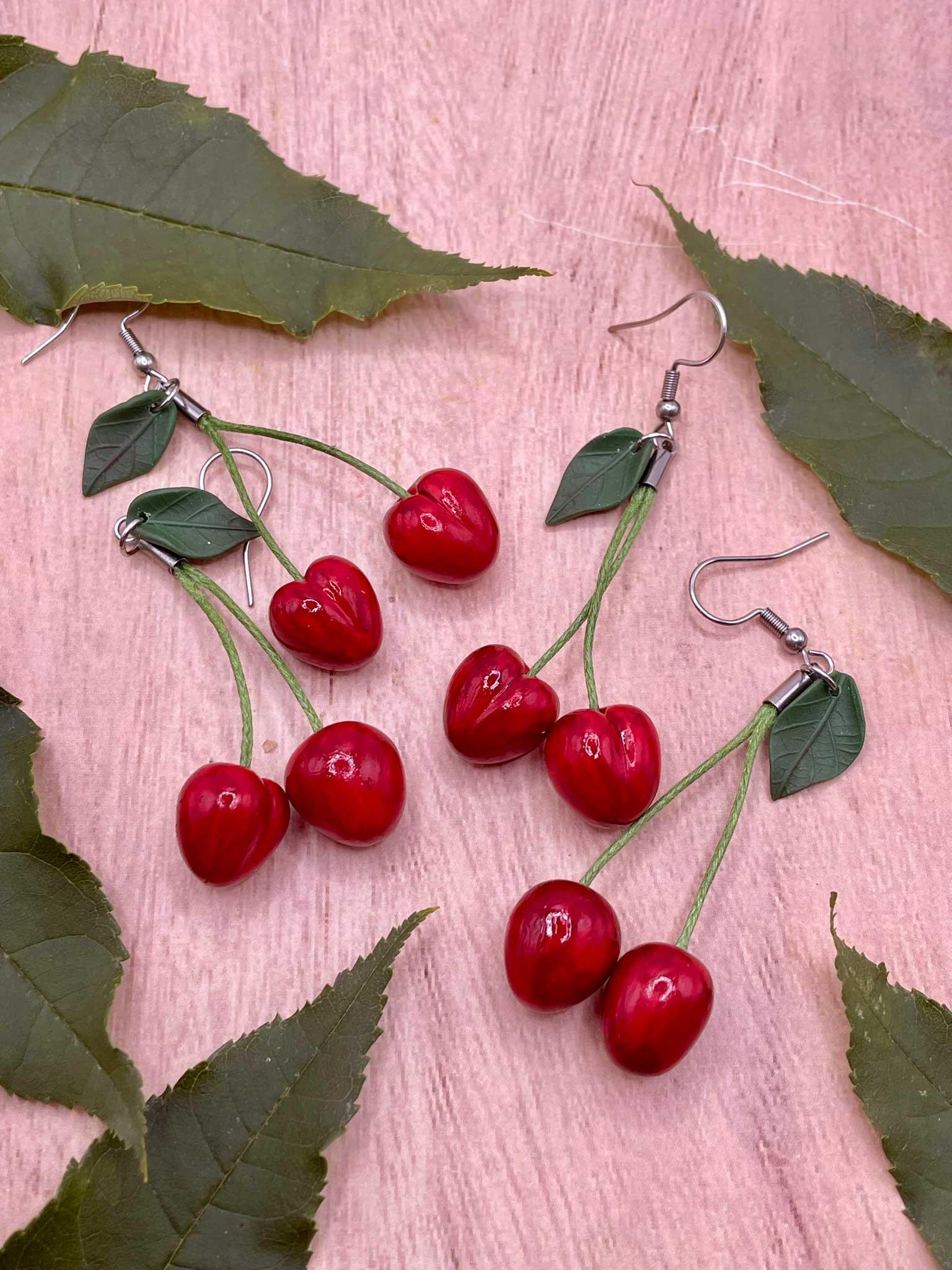 Náušnice visací třešně 